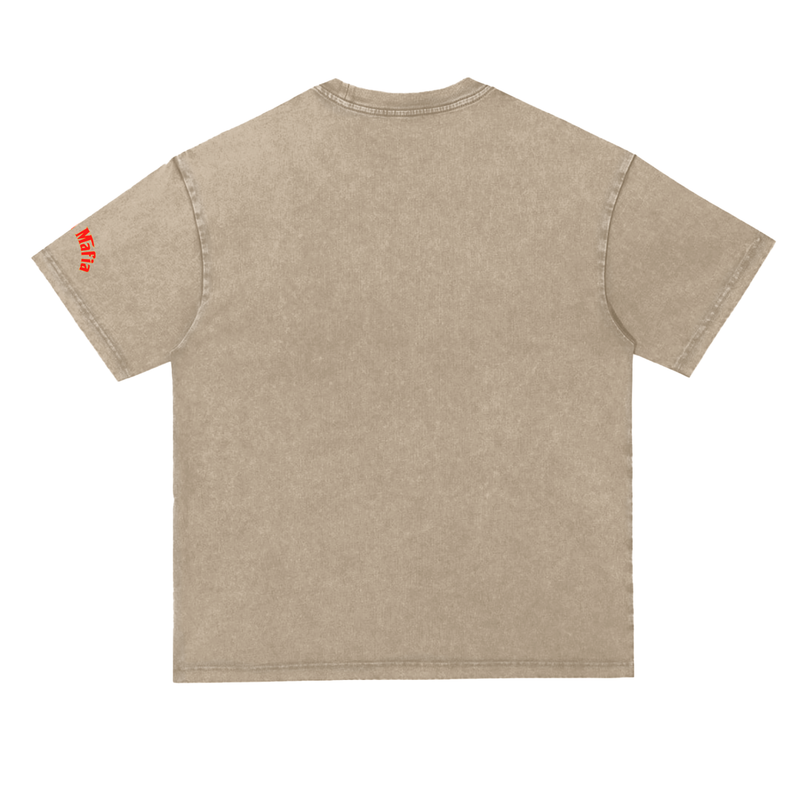 L.O.E.F. Life Oxtail Mafia Snow Washed Heavyweight Oversize T-Shirt