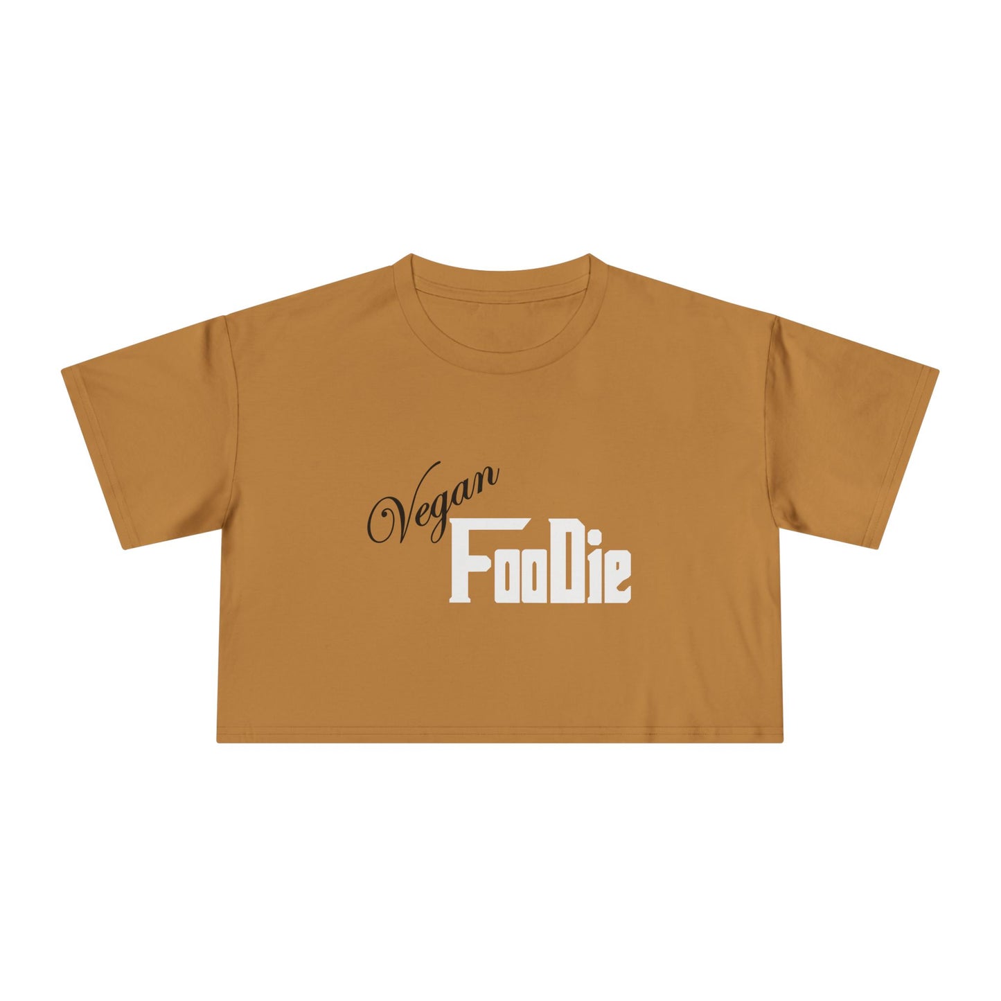 L.O.E.F Women Vegan Foodie Crop Tee (White)