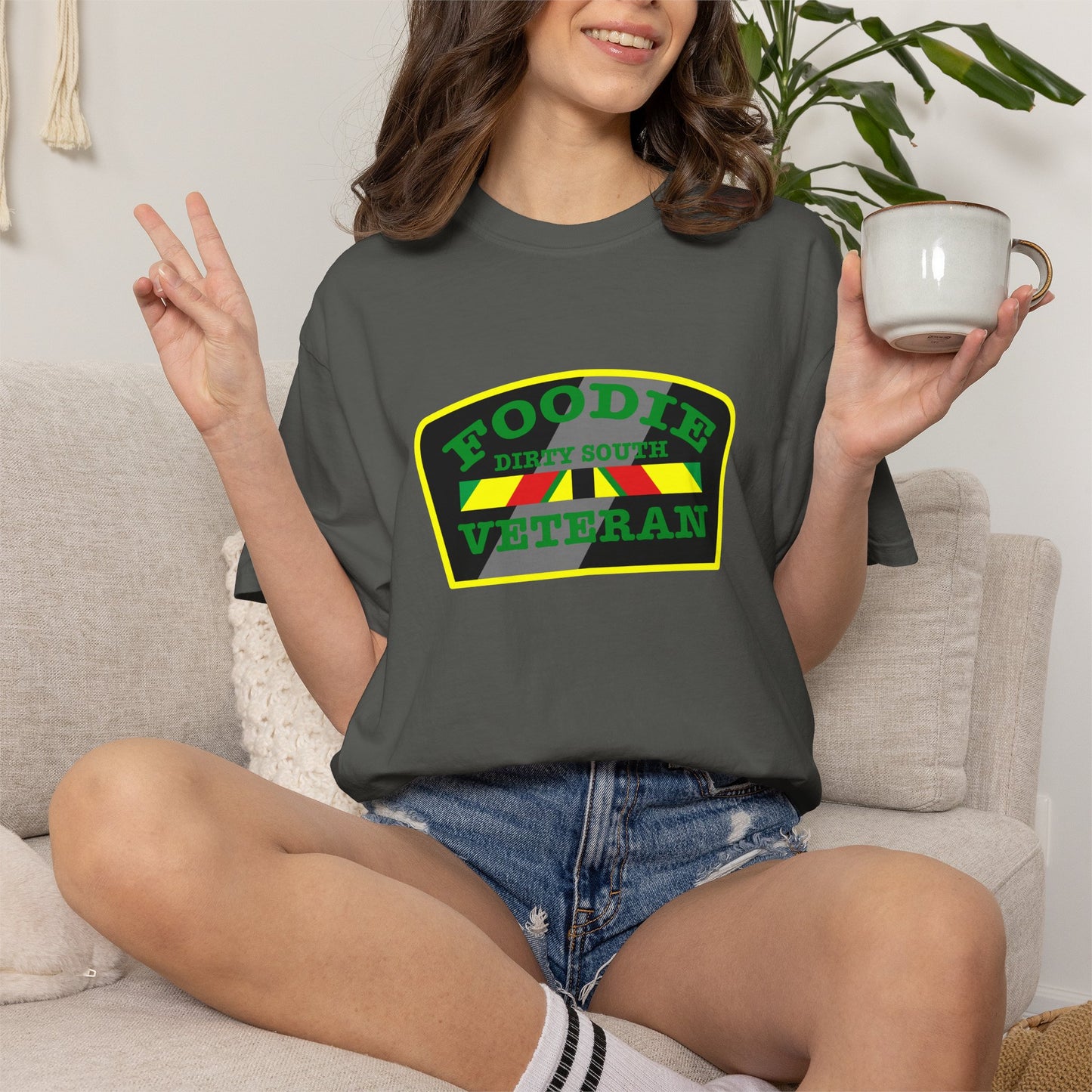L.O.E.F Foodie Veteran DIRTY SOUTH Unisex Tee Shirt (Green)