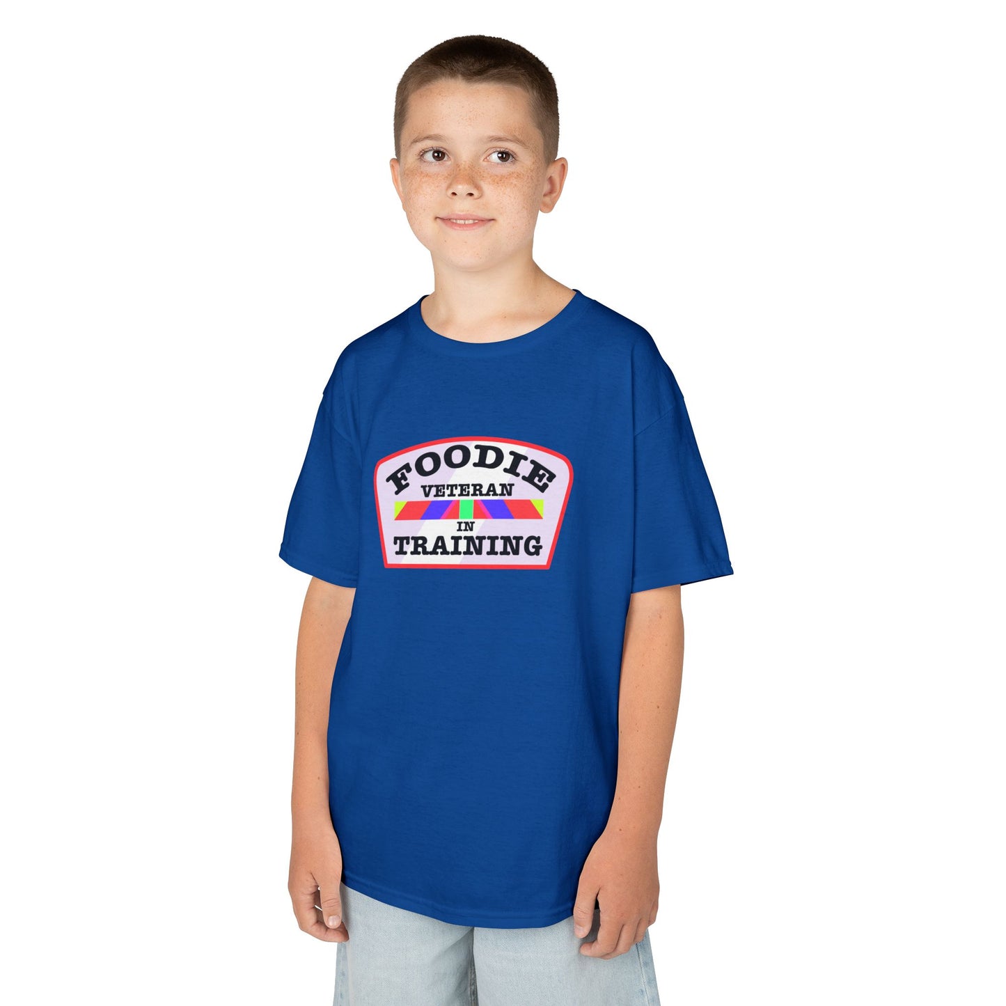 L.O.E.F Foodie Veteran In Training Kids Tee Shirt (Soft Pink)