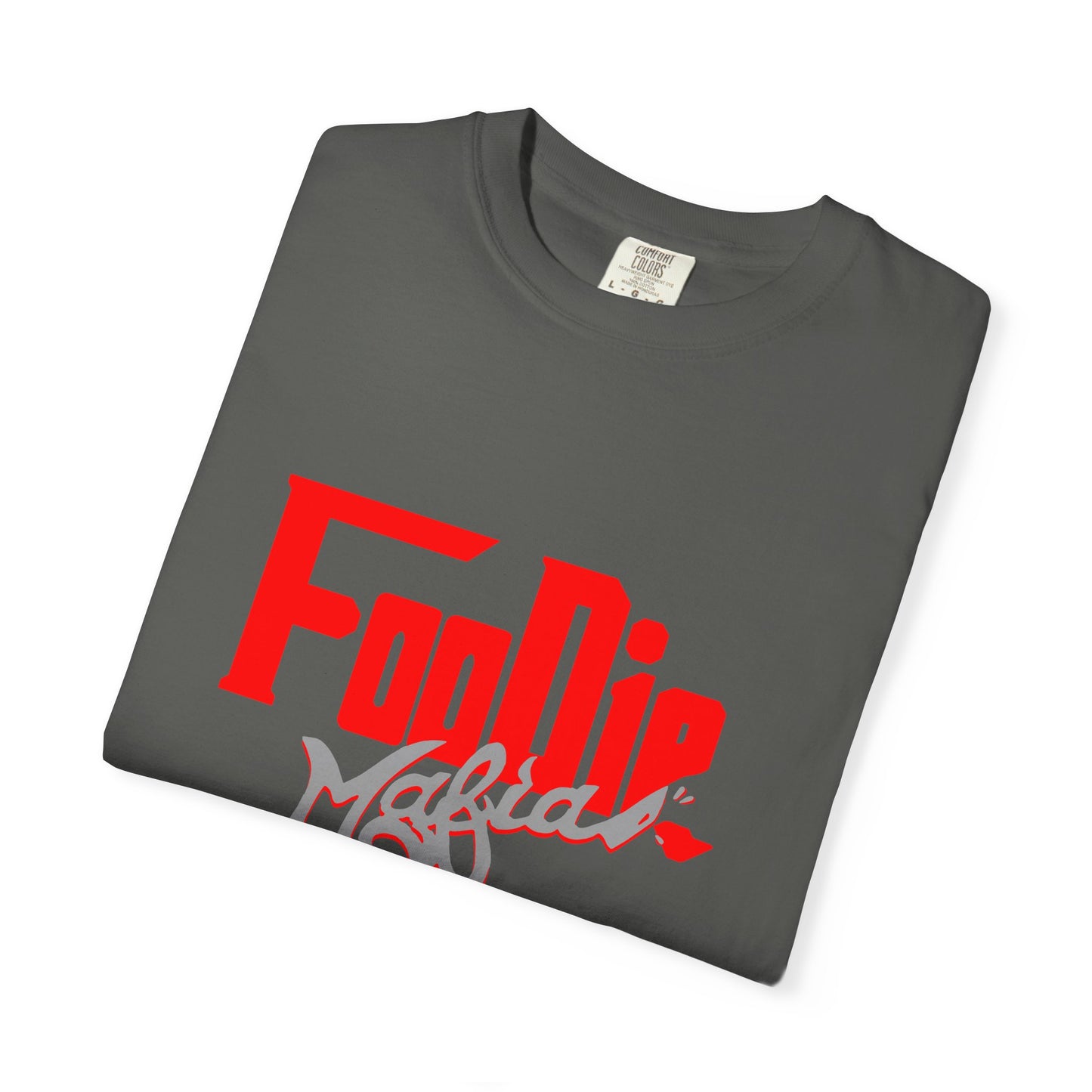 L.O.E.F Red Foodie Mafia Unisex Tee Shirt (Metallic Grey)