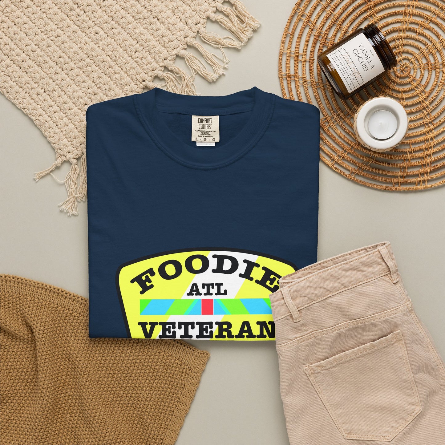 L.O.E.F Foodie Veteran ATL Unisex Tee Shirt (Yellow and Black)