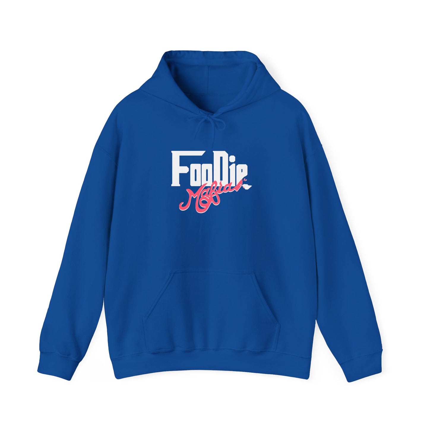 L.O.E.F White Foodie Mafia Unisex Hooded Sweatshirt (Fiery Red)