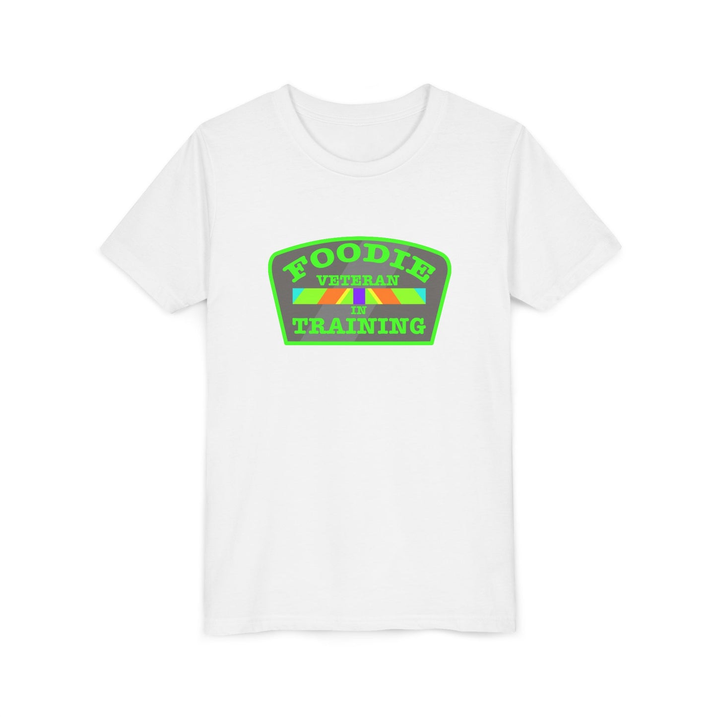 L.O.E.F Foodie Veteran In Training Kids Tee Shirt (Neon Green)