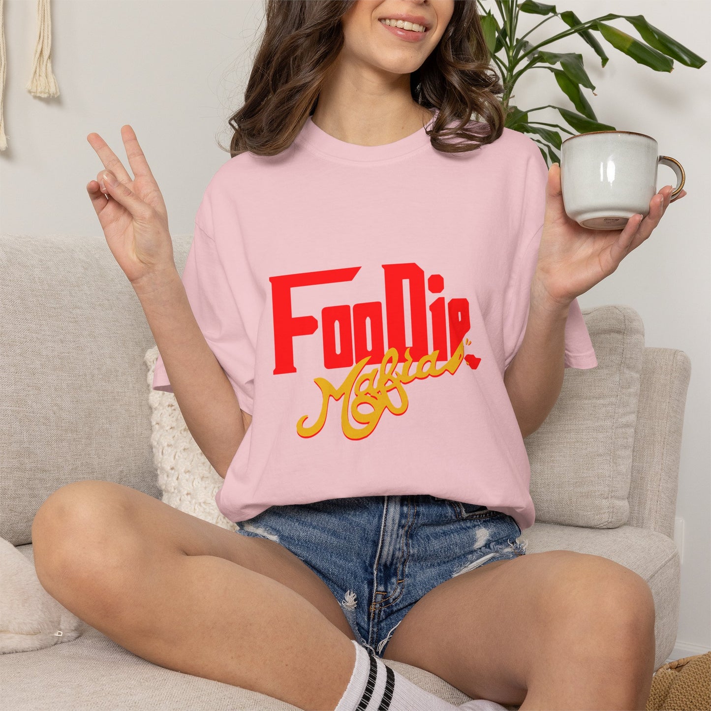 L.O.E.F Red Foodie Mafia Unisex Tee Shirt (Gold)