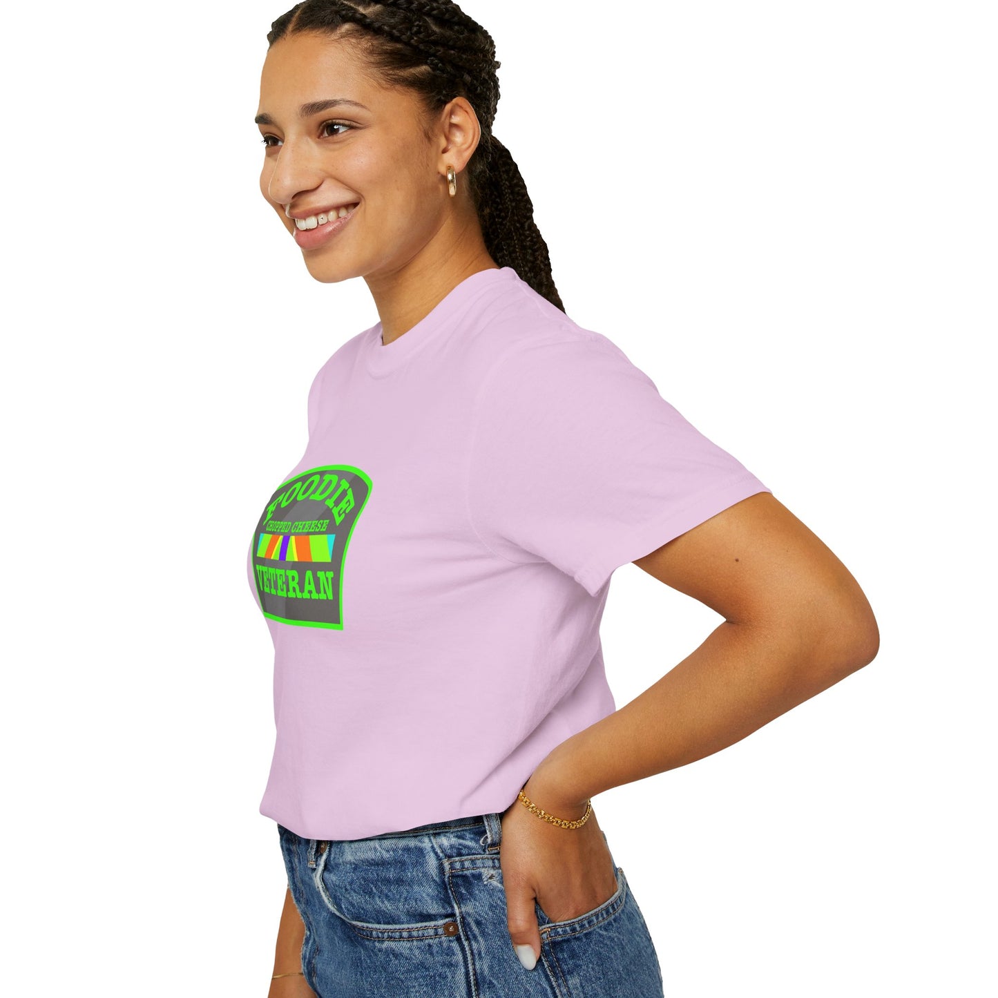 L.O.E.F Foodie Veteran Chopped Cheese Unisex Tee Shirt (Neon Green)