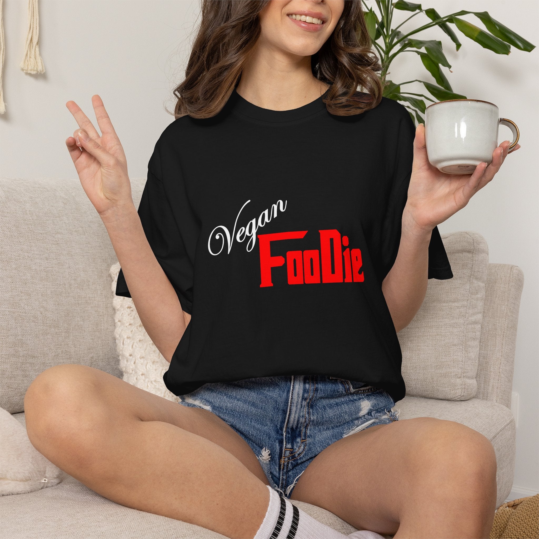 L.O.E.F Unisex Vegan Foodie Tee Shirt (Fiery Red)