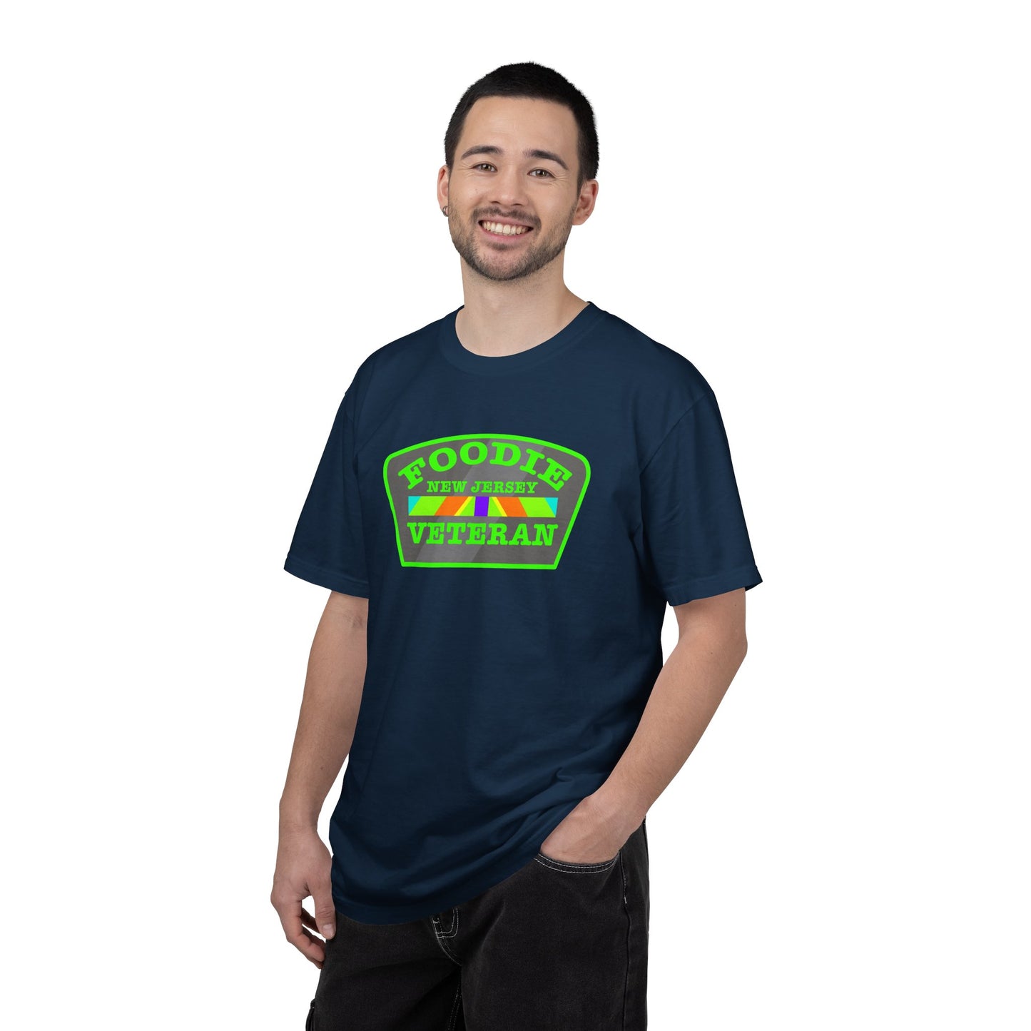 L.O.E.F Foodie Veteran NEW JERSEY Unisex Tee Shirt (Neon Green)
