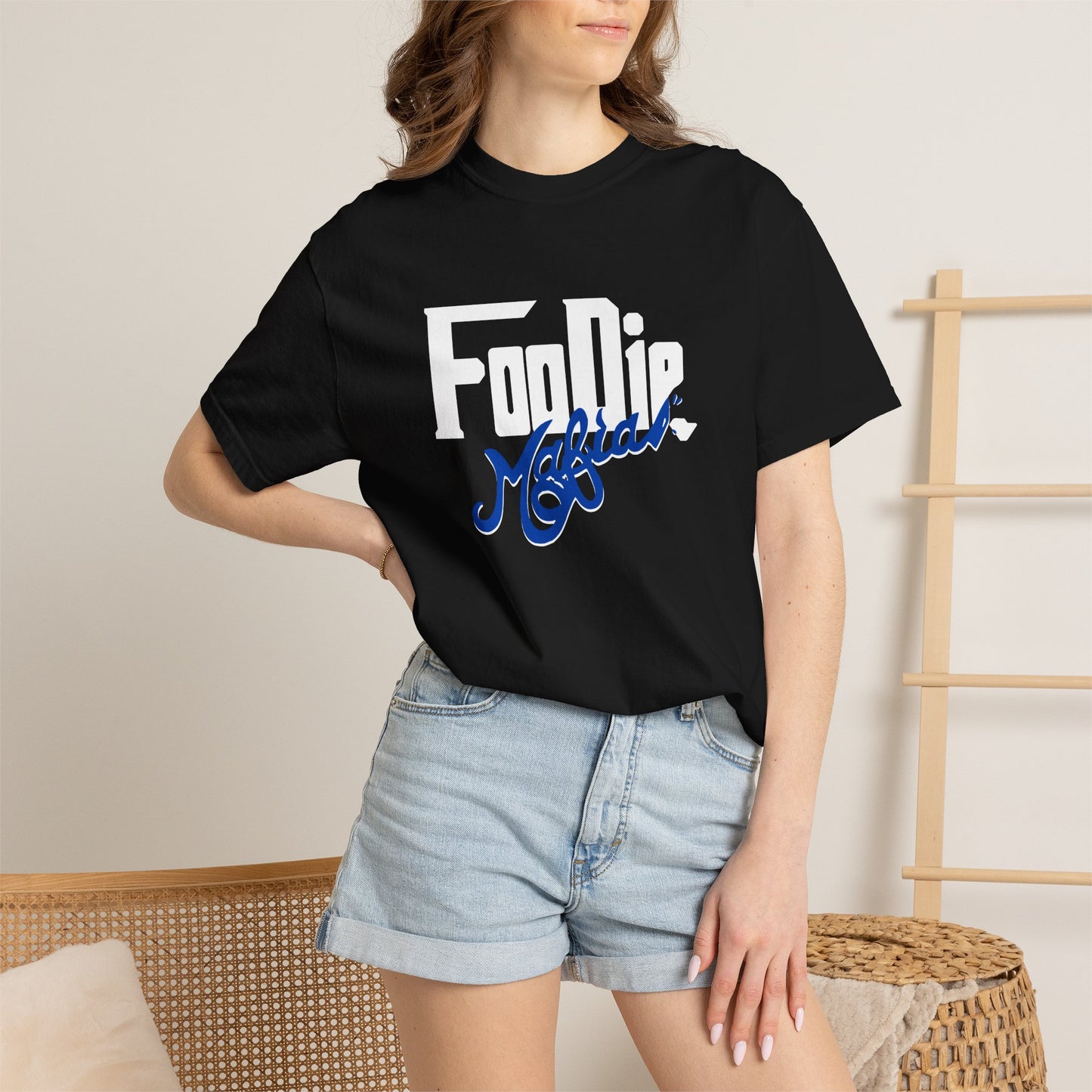 L.O.E.F Foodie Mafia Unisex Tee Shirt  (Dark Blue)
