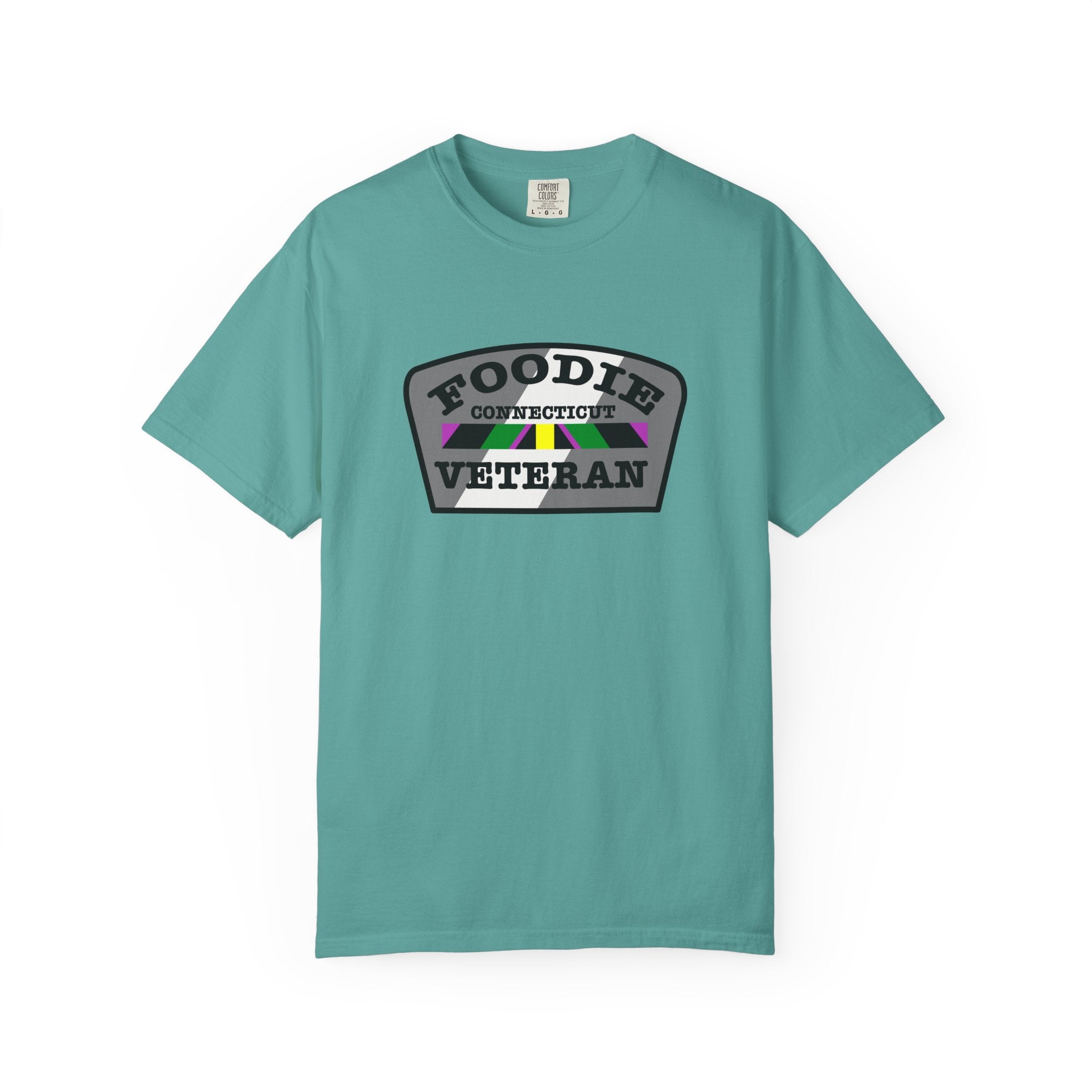 L.O.E.F Foodie Veteran CONNECTICUT Unisex Tee Shirt (Black)