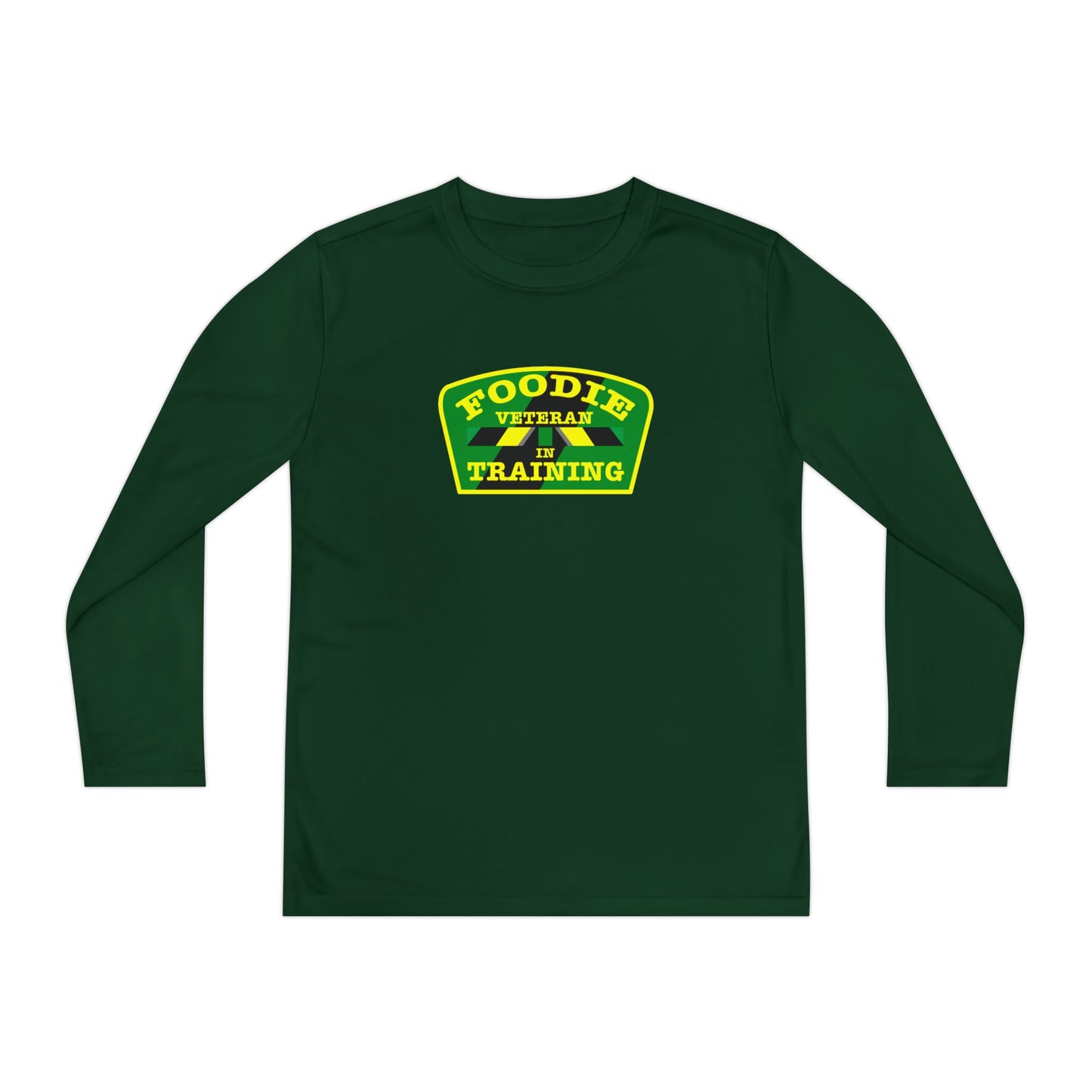 L.O.E.F Foodie Veteran In Training Youth Long Sleeve Tee (Yellow and Green)