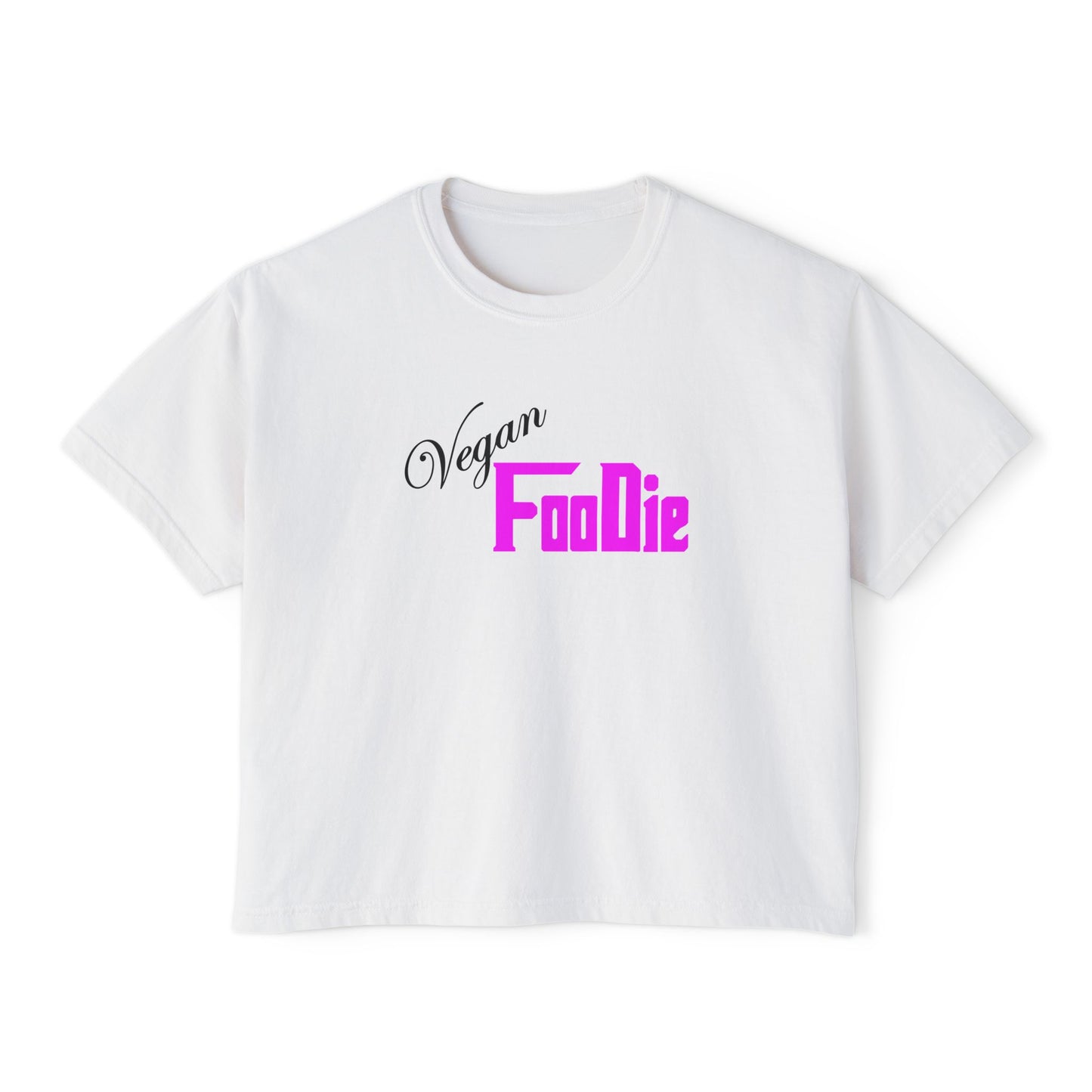 L.O.E.F Women Vegan Foodie Boxy Tee (Fuchsia)
