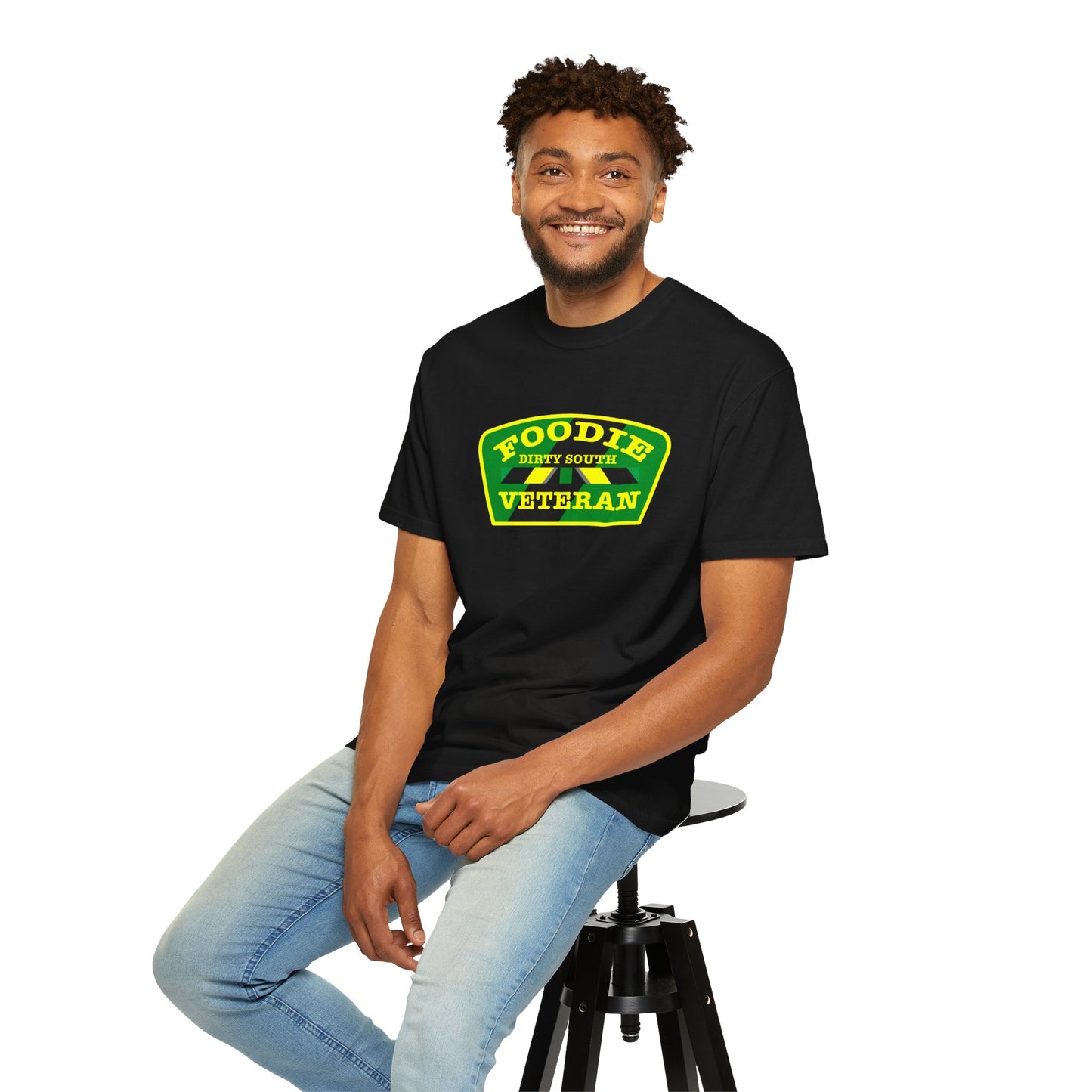 L.O.E.F Foodie Veteran DIRTY SOUTH Unisex Tee Shirt (Yellow and Green)