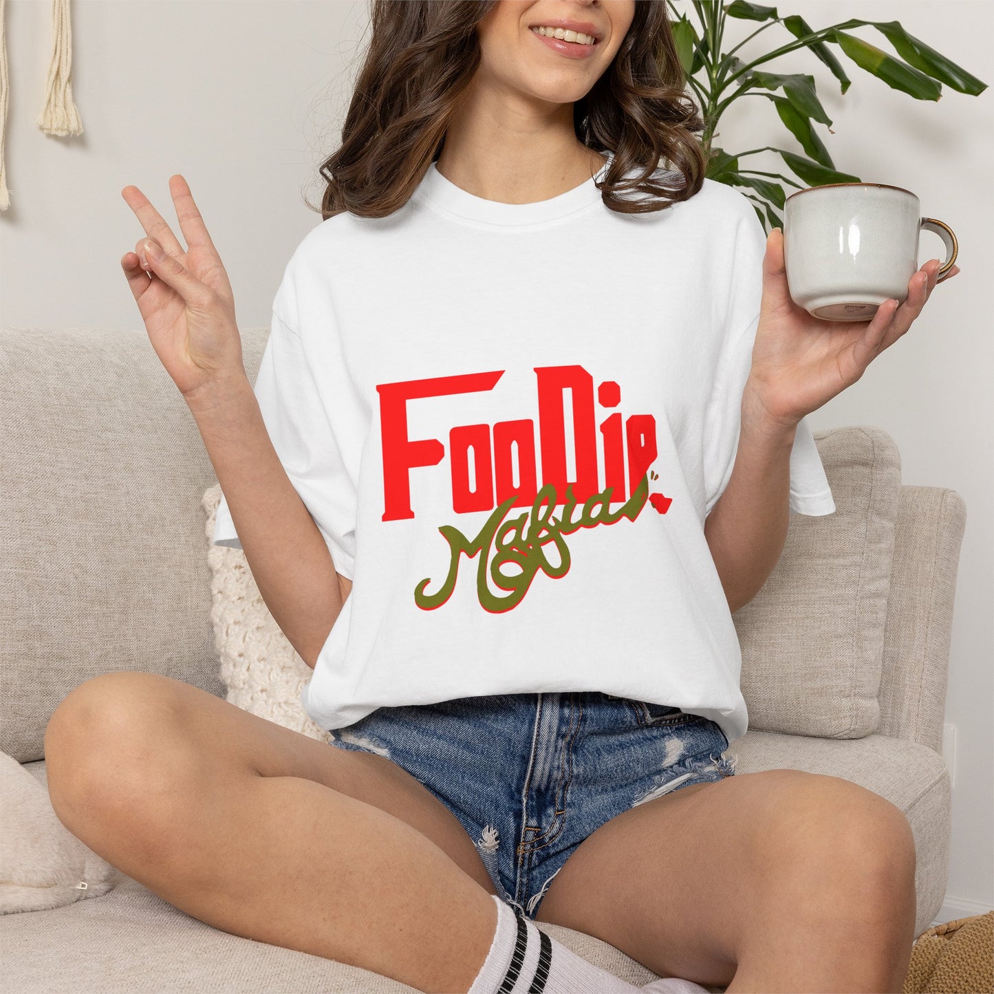L.O.E.F Red Foodie Mafia Unisex Tee Shirt (Olive)