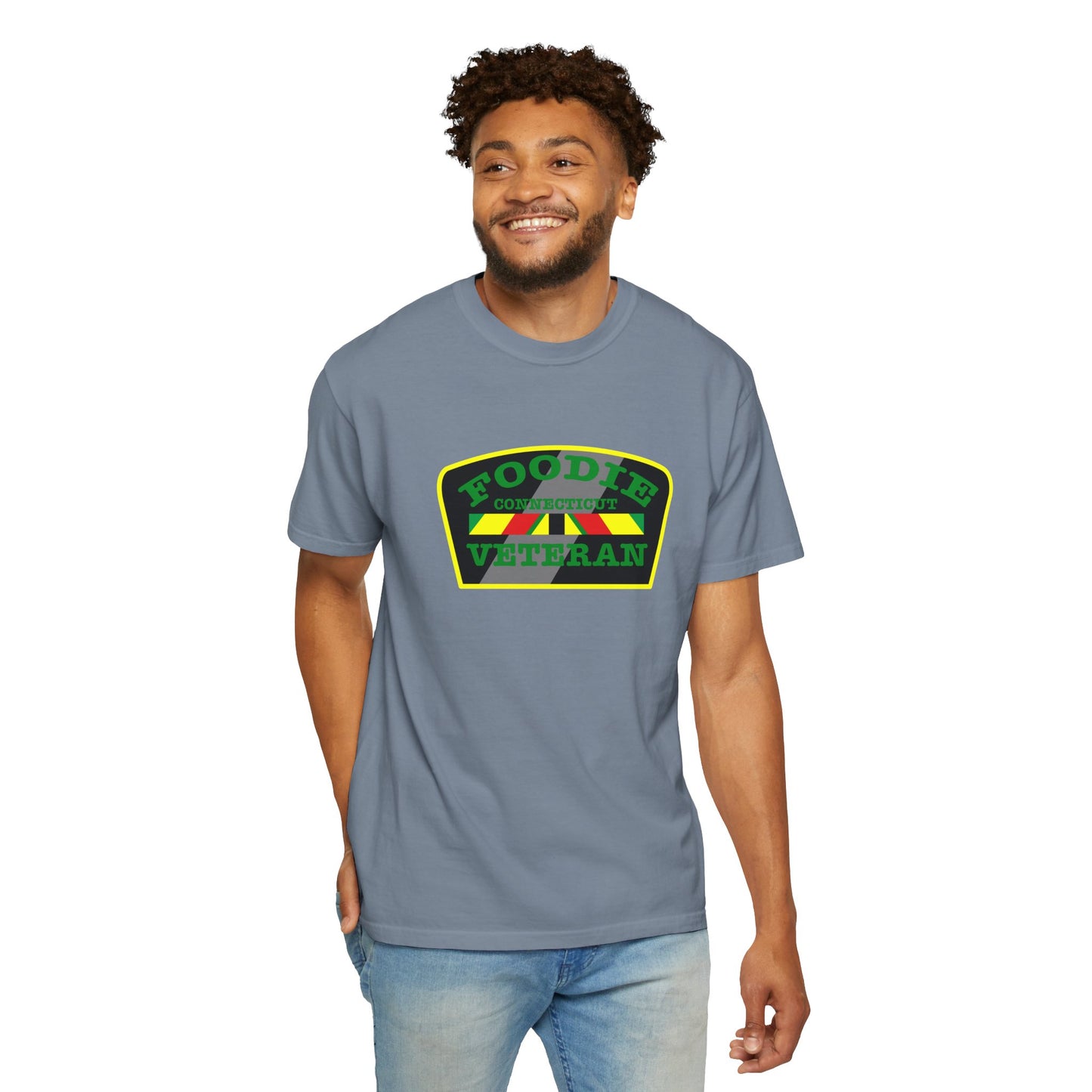 L.O.E.F Foodie Veteran CONNECTICUT Unisex Tee Shirt (Green)