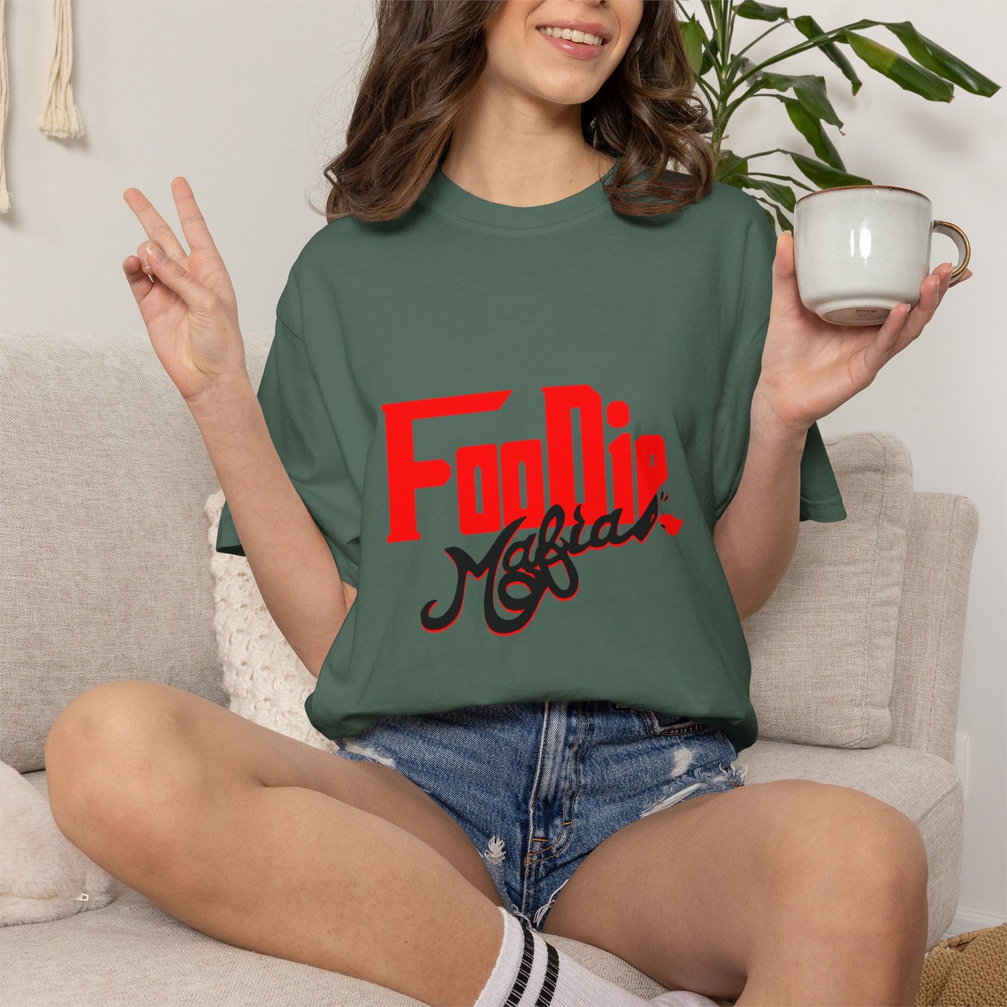 L.O.E.F Red Foodie Mafia Unisex Tee shirt (Black)