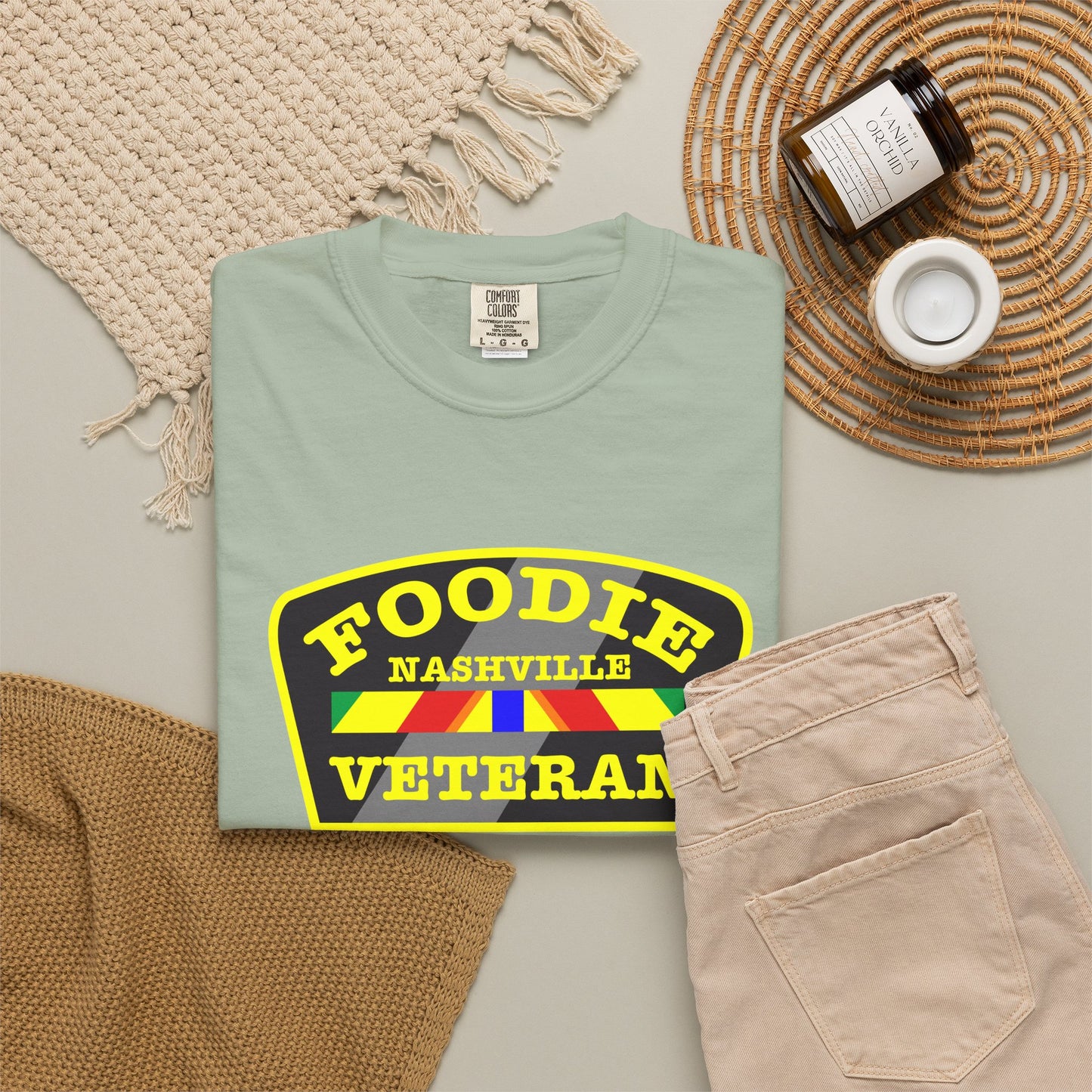 L.O.E.F Foodie Veteran NASHVILLE Unisex Tee Shirt (Yellow)