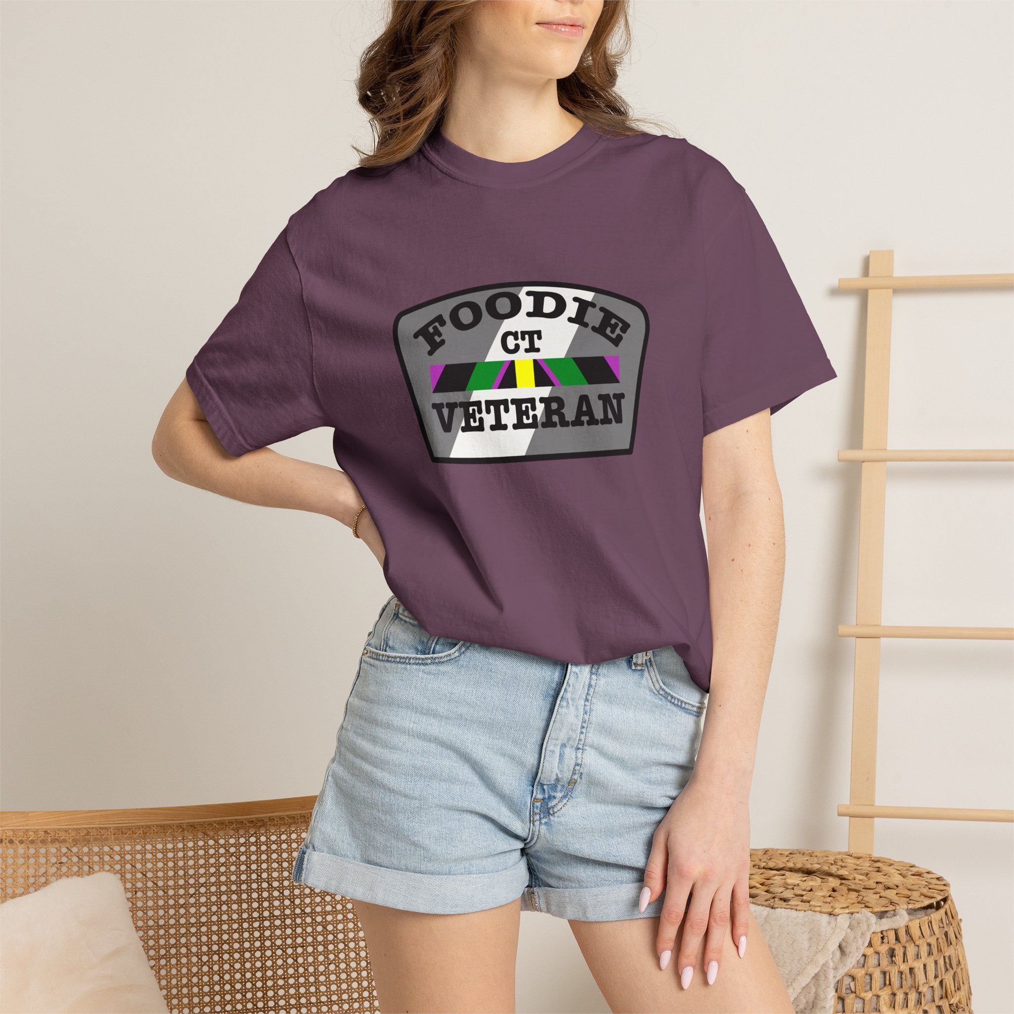L.O.E.F Foodie Veteran CT Unisex Tee Shirt (Gray)
