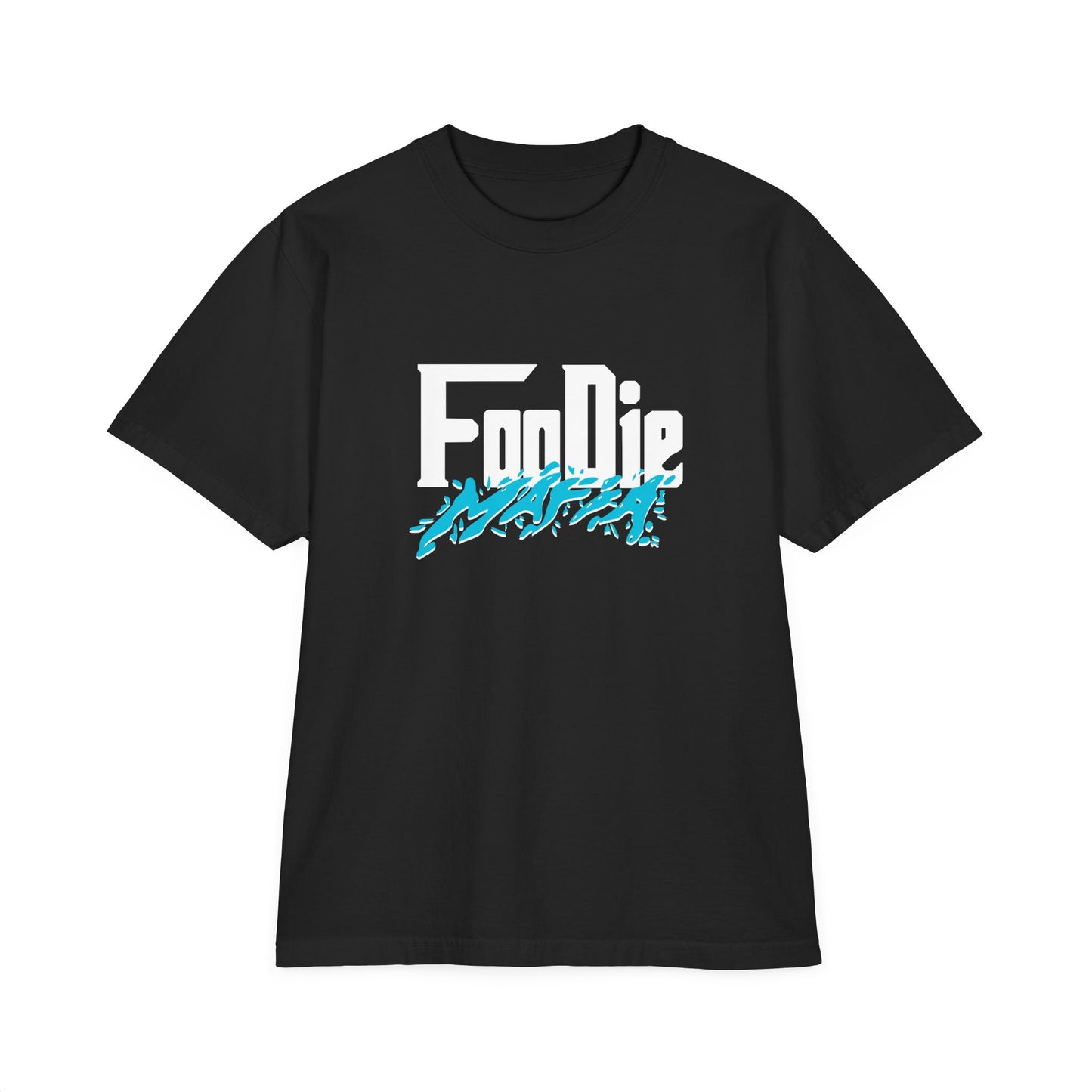L.O.E.F White Foodie Mafia Unisex Tee shirt (Aqua Blue)
