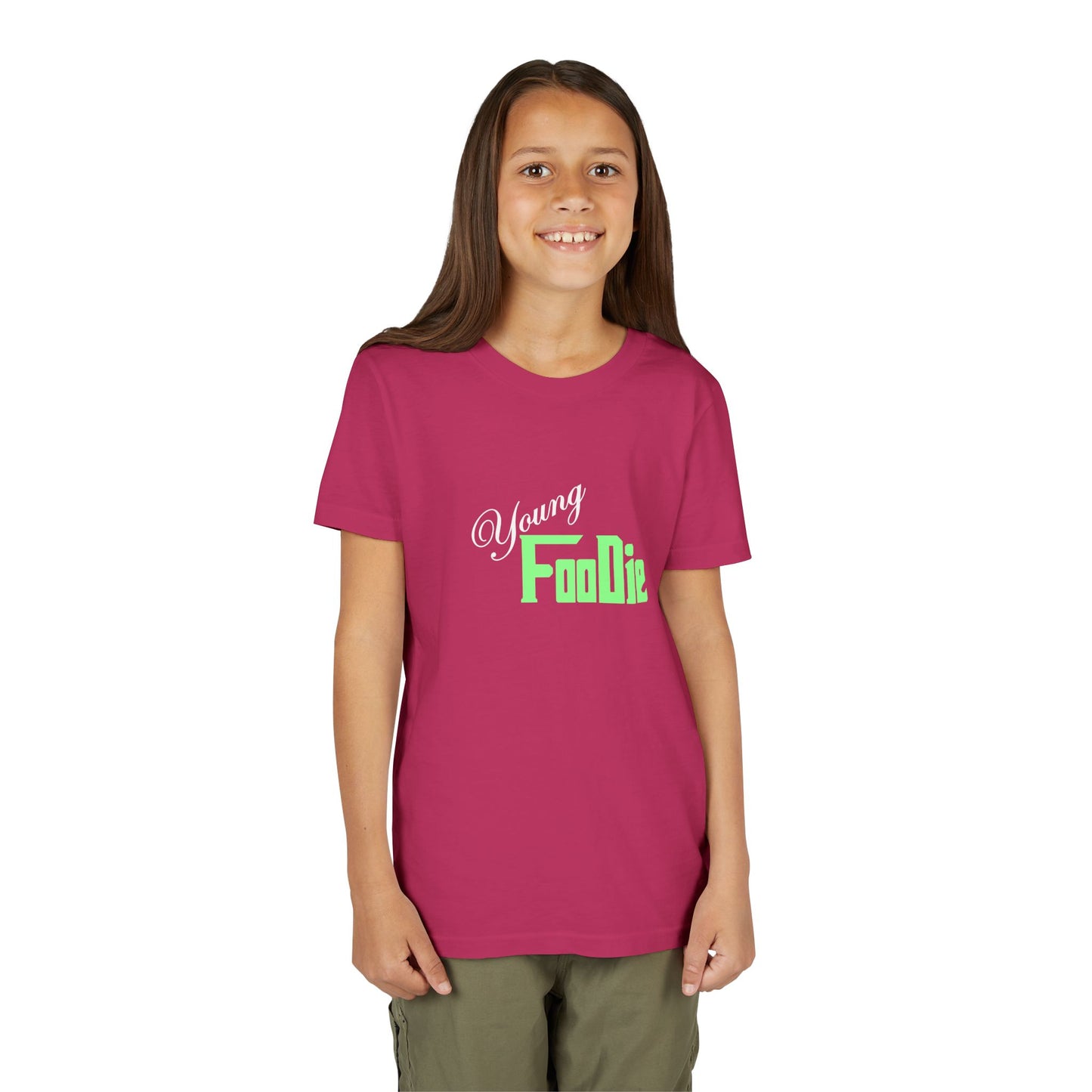 L.O.E.F White Young Foodie Youth Short Sleeve Tee (Mint Green)