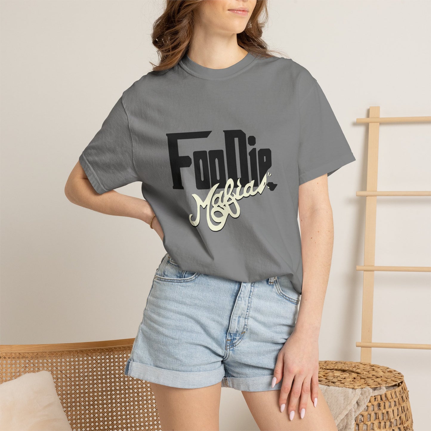 L.O.E.F Foodie Mafia Unisex Tee Shirt (Cream)