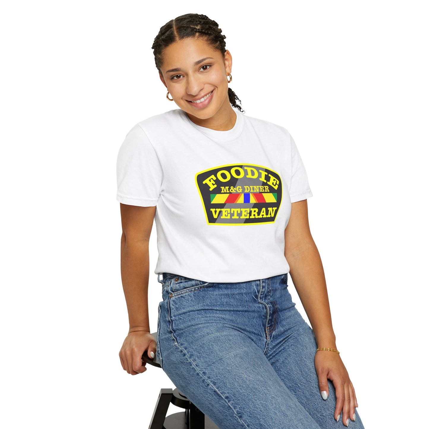 L.O.E.F Foodie Veteran M&G DINER Unisex Tee Shirt (Yellow)