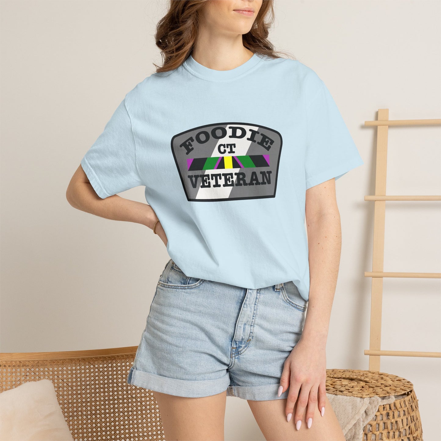 L.O.E.F Foodie Veteran CT Unisex Tee Shirt (Gray)