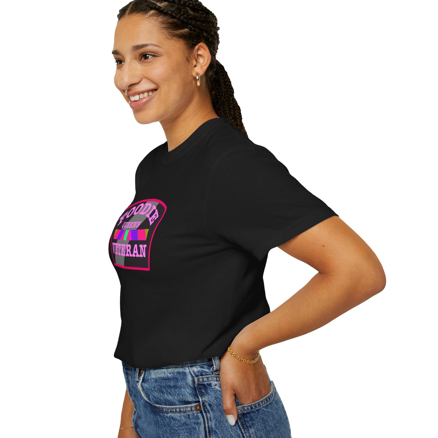 L.O.E.F Foodie Veteran QUEENS Unisex Tee Shirt (Pink)