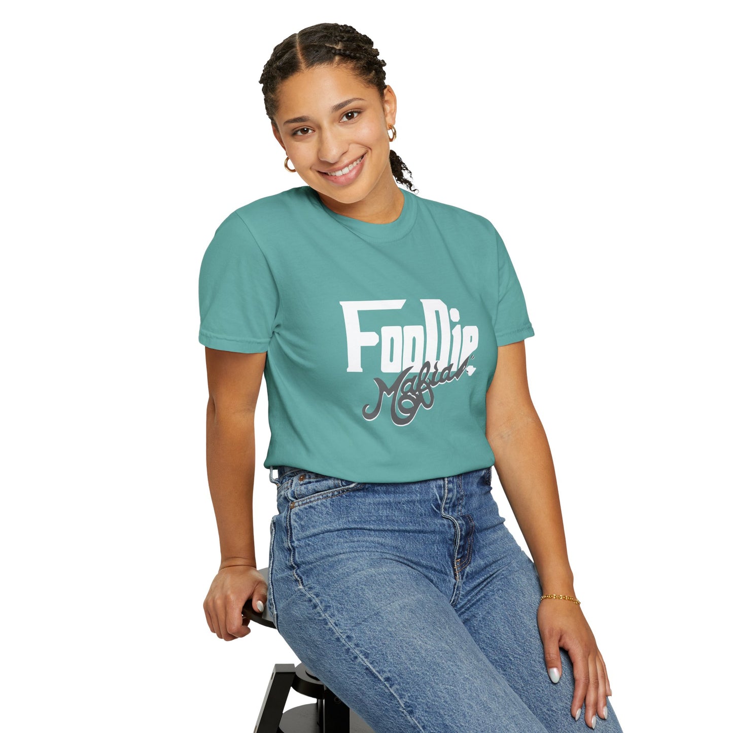 L.O.E.F White Foodie Mafia Unisex Tee shirt (Dark Grey)