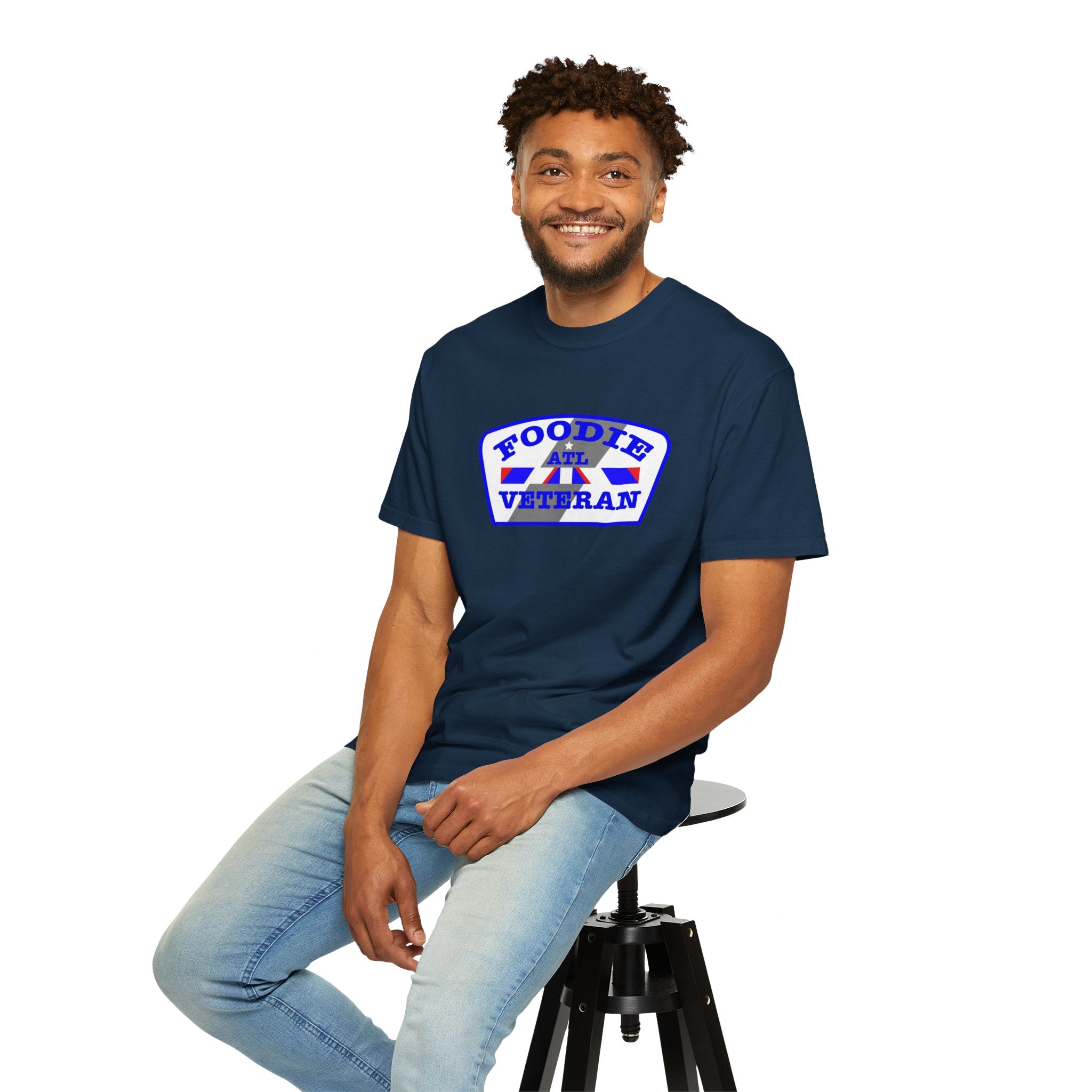 L.O.E.F Foodie Veteran ATL Unisex Tee Shirt (Blue)