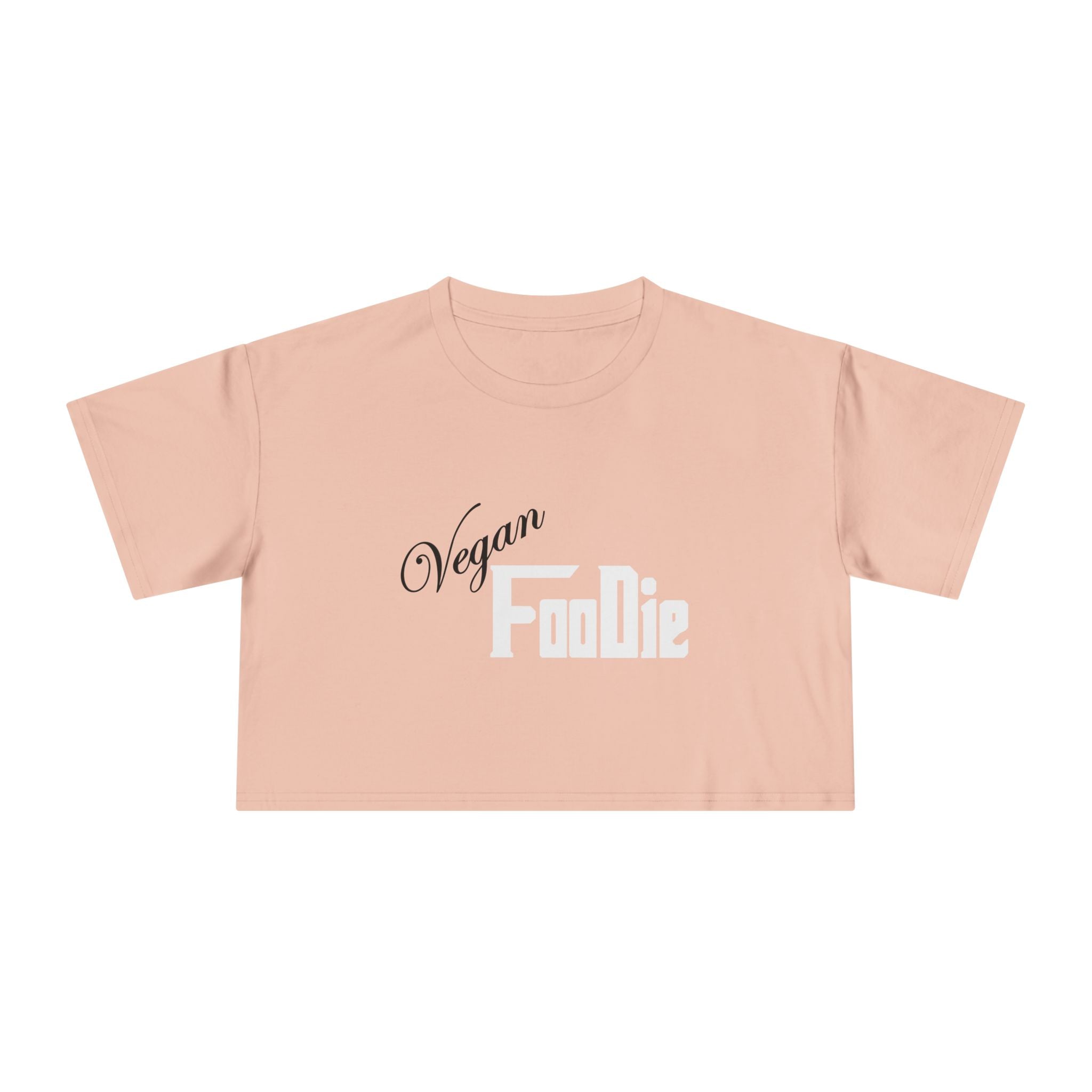 L.O.E.F Women Vegan Foodie Crop Tee (White)