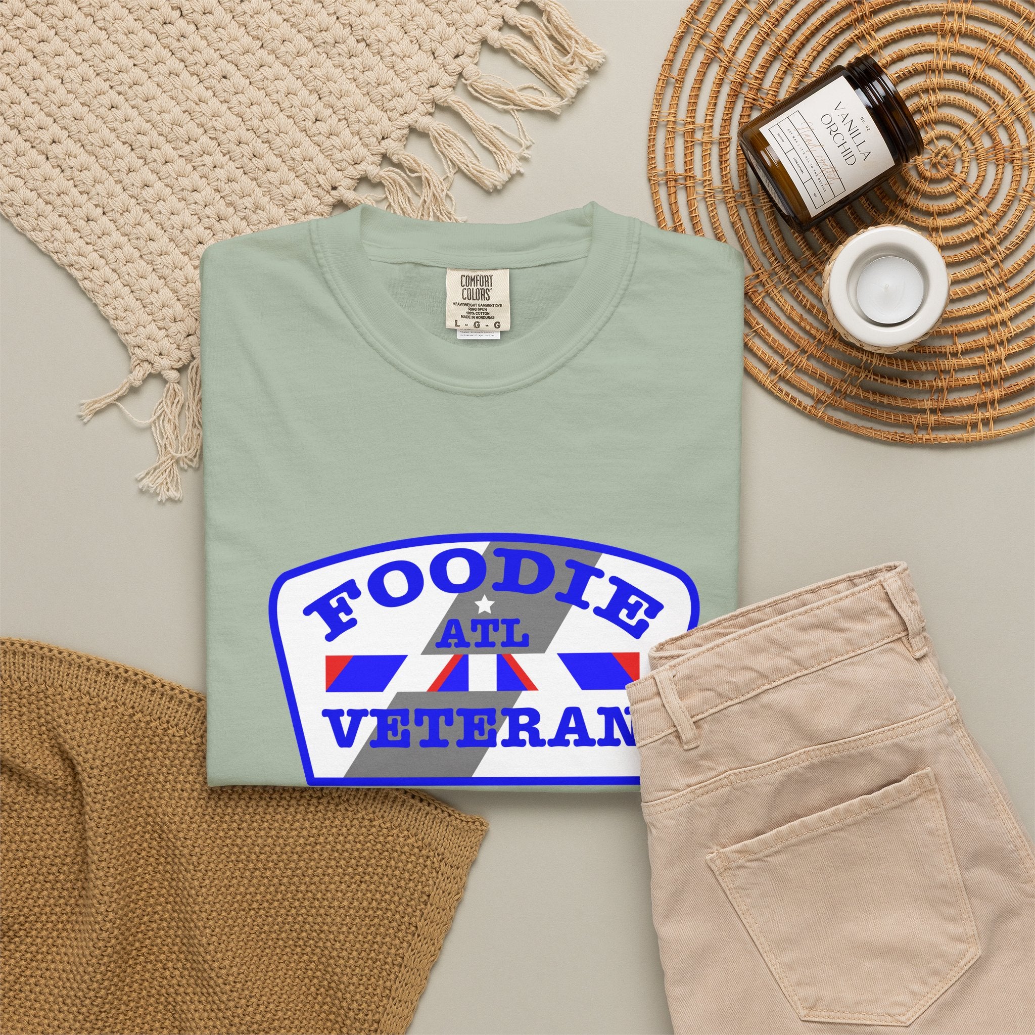 L.O.E.F Foodie Veteran ATL Unisex Tee Shirt (Blue)