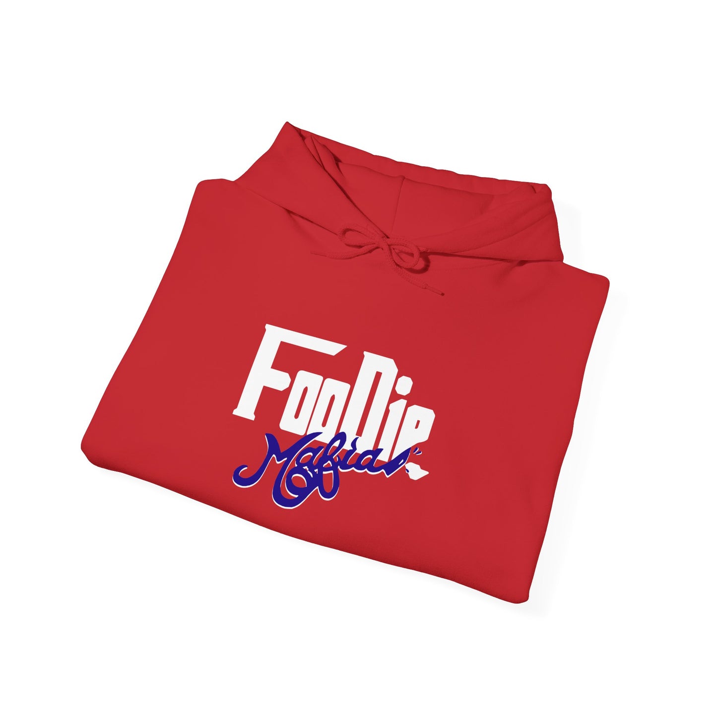 L.O.E.F White Foodie Mafia Unisex Hooded Sweatshirt (Dark Blue)