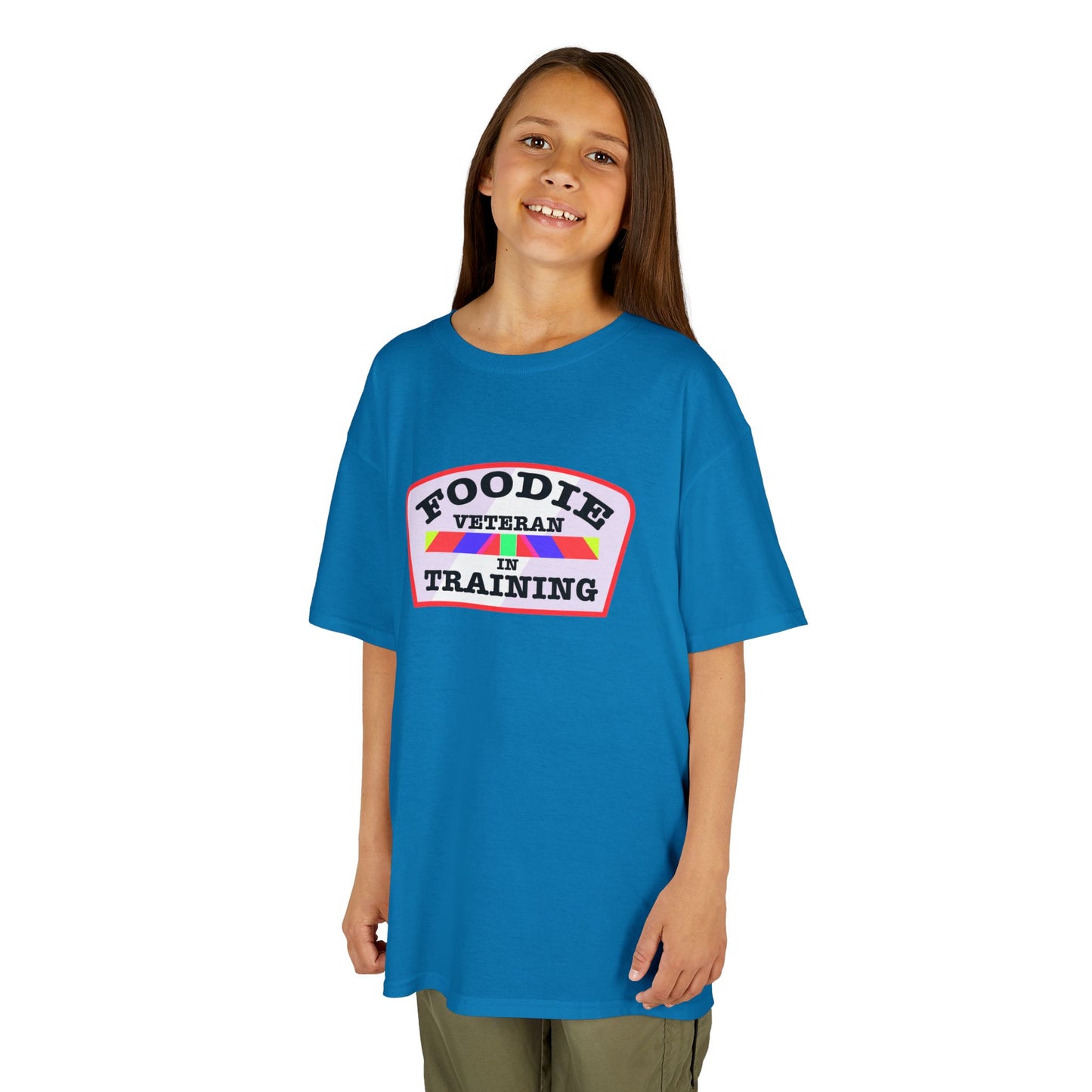L.O.E.F Foodie Veteran In Training Kids Tee Shirt (Soft Pink)