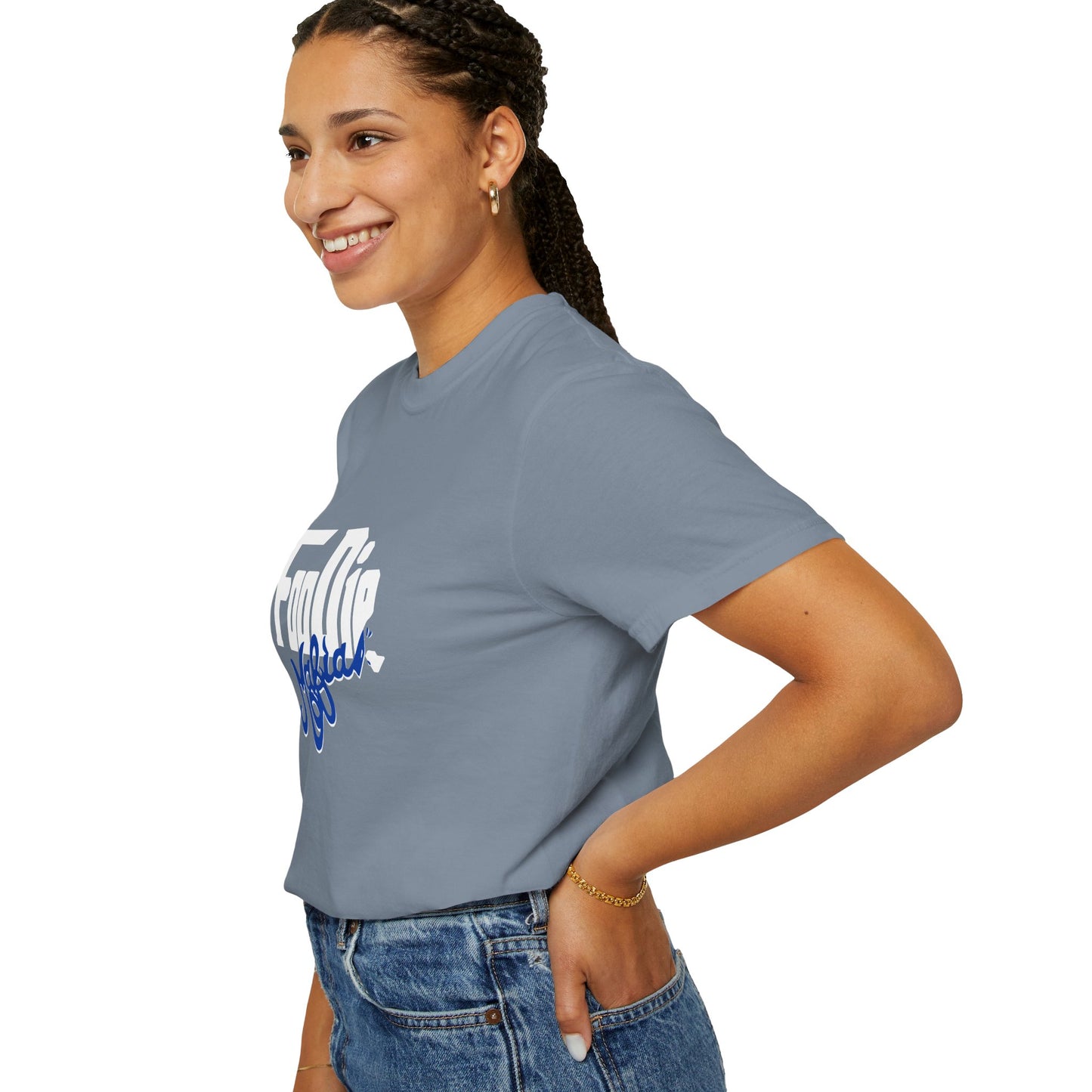 L.O.E.F White Foodie Mafia Unisex Tee shirt (Dark Blue)