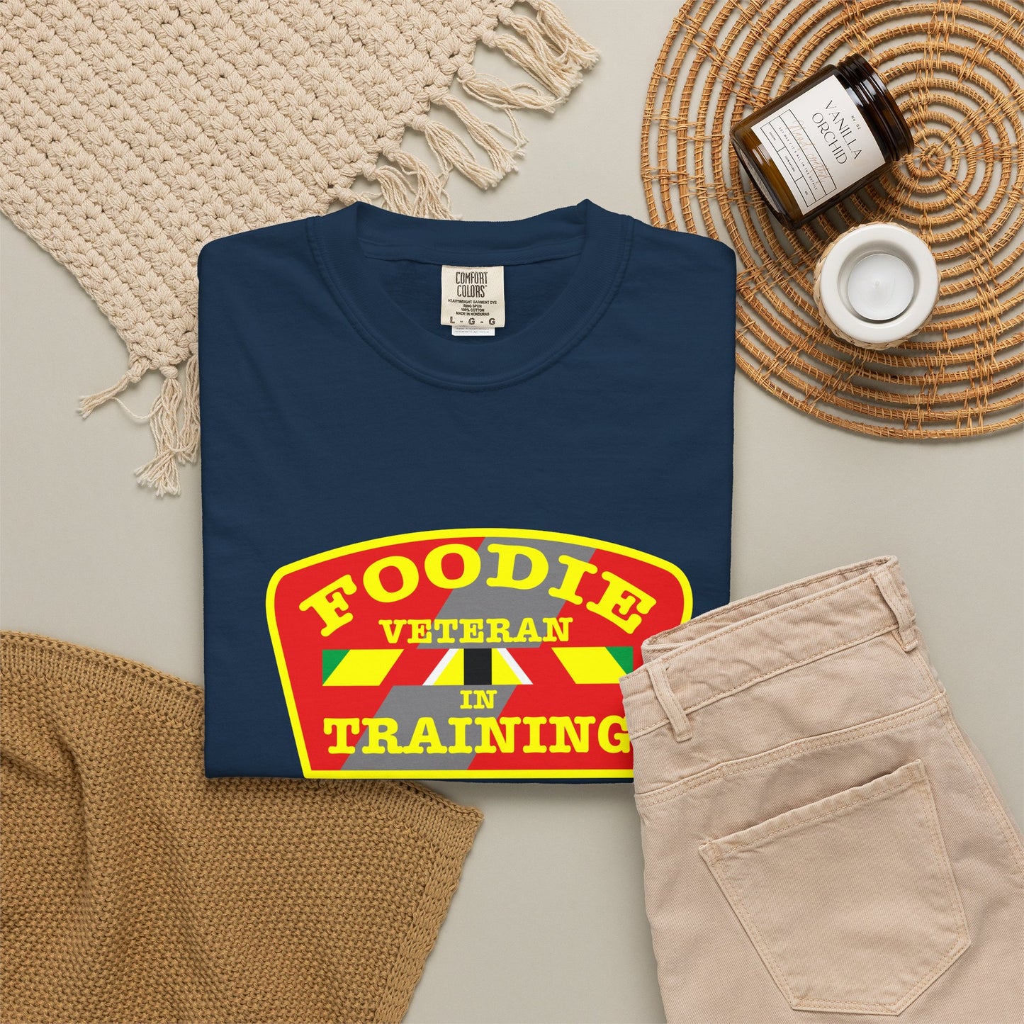 L.O.E.F Foodie Veteran IN TRAINING Unisex Tee Shirt (Yellow)