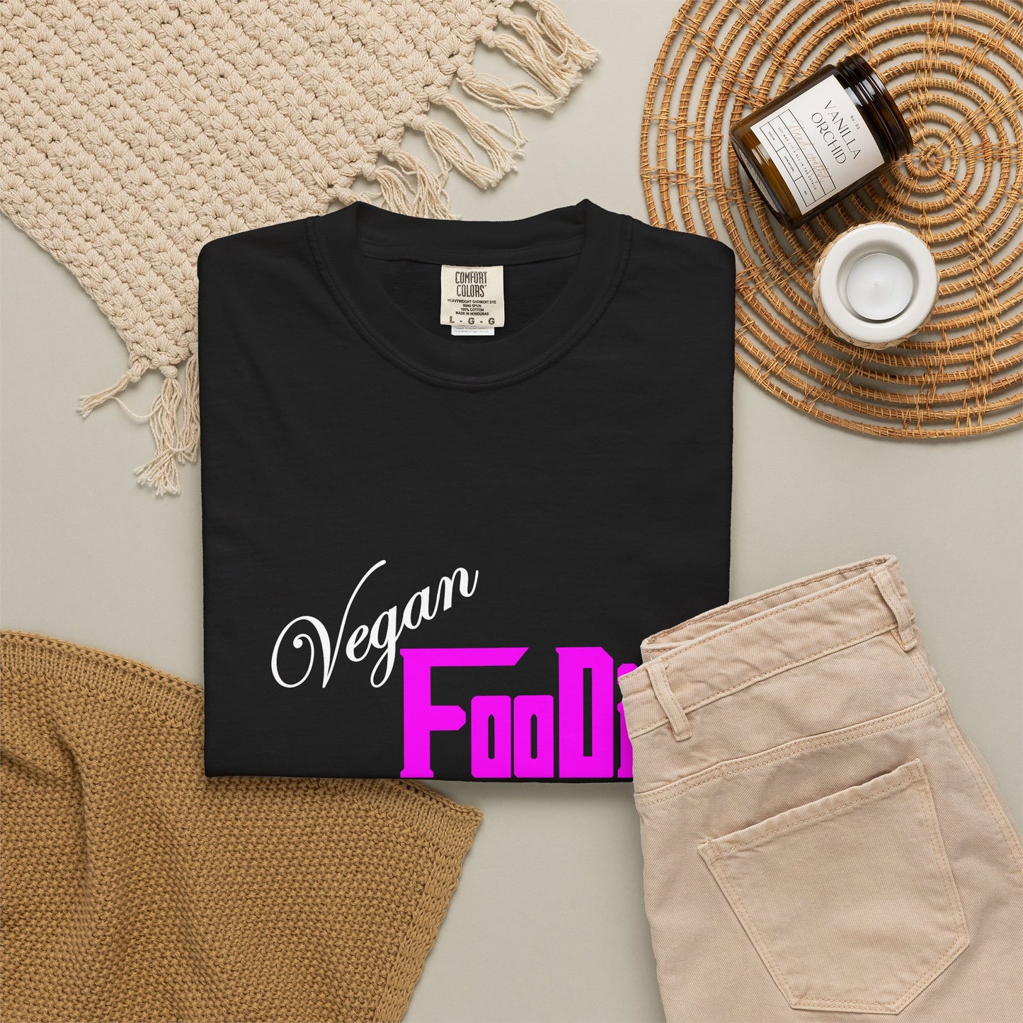 L.O.E.F Unisex Vegan Foodie Tee Shirt (Fuchsia)