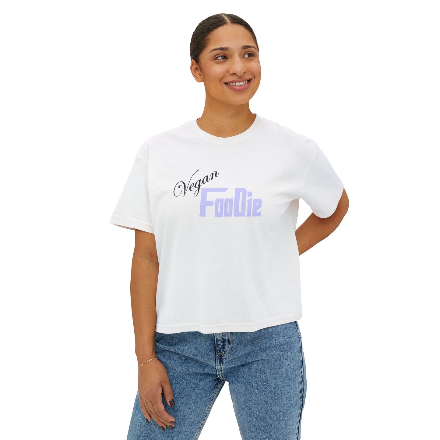 L.O.E.F Women Vegan Foodie Boxy Tee (Lavender)