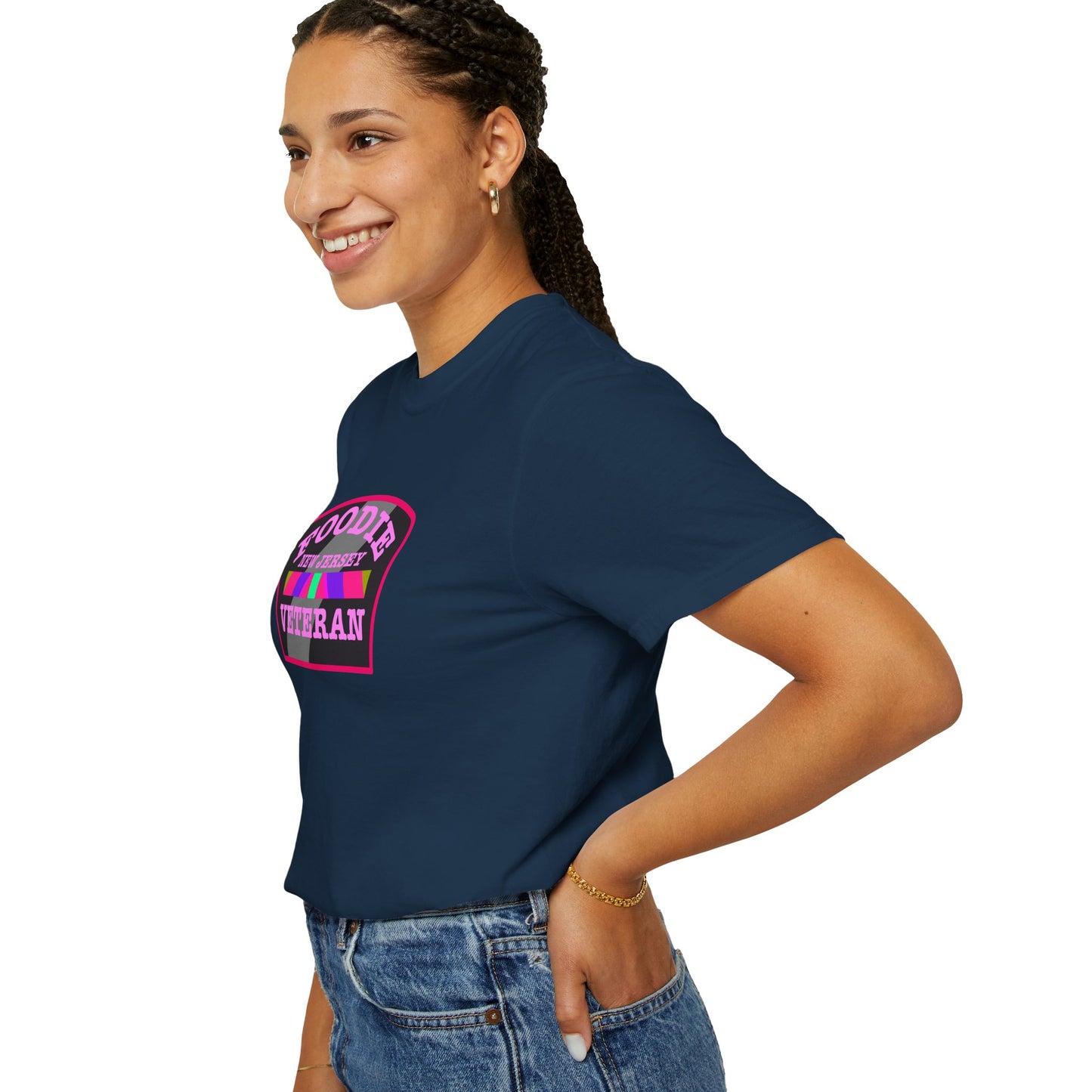 L.O.E.F Foodie Veteran NEW JERSEY Unisex Tee Shirt (Pink)