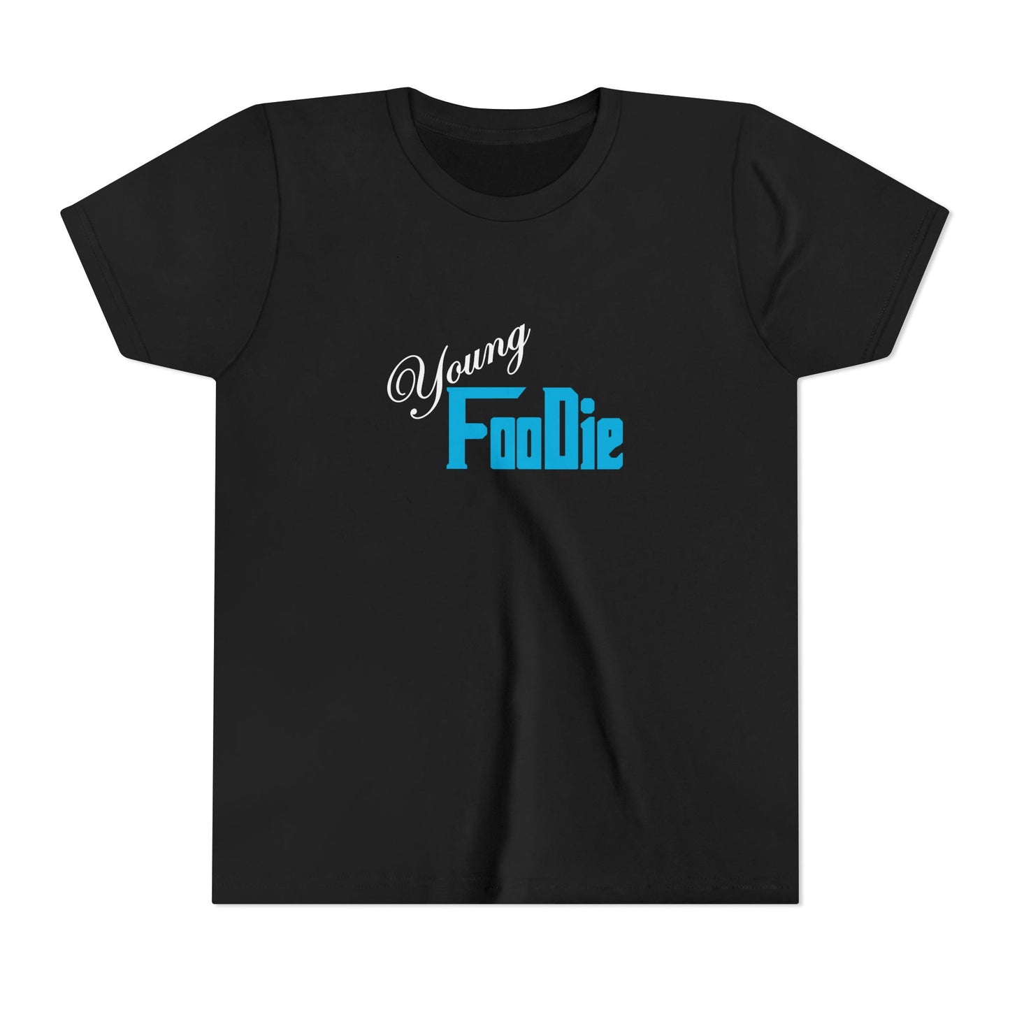 L.O.E.F White Young Foodie Youth Short Sleeve Tee (Neon Blue)