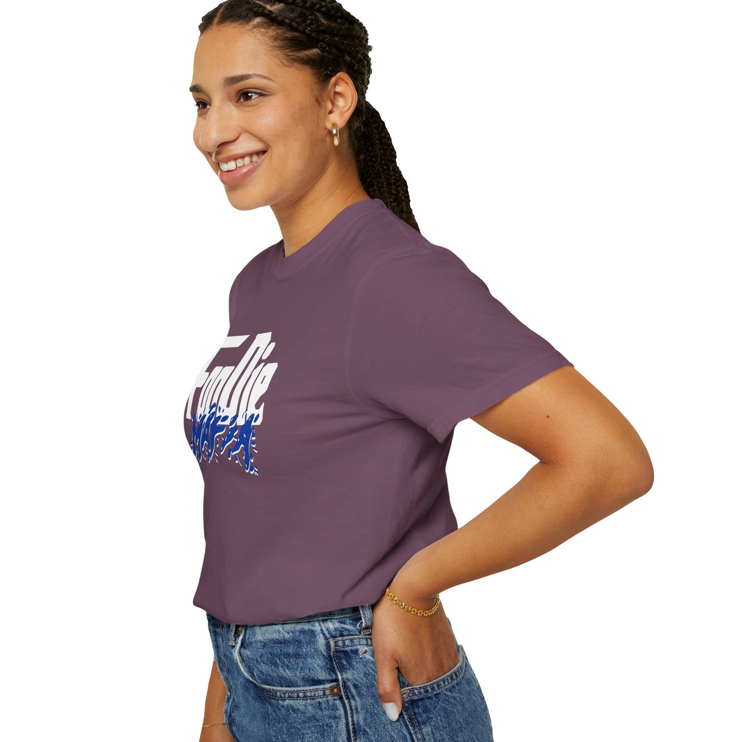 L.O.E.F White Foodie Mafia Unisex Tee Shirt (Cobalt Blue)