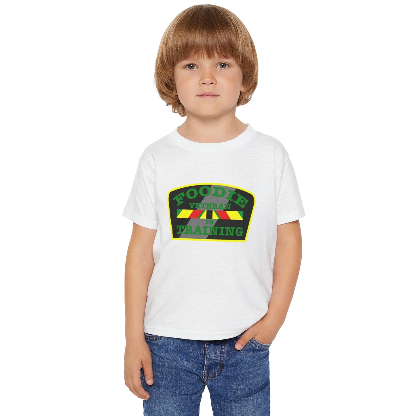 L.O.E.F Foodie Veteran In Training Toddler Tee Shirt (Green)