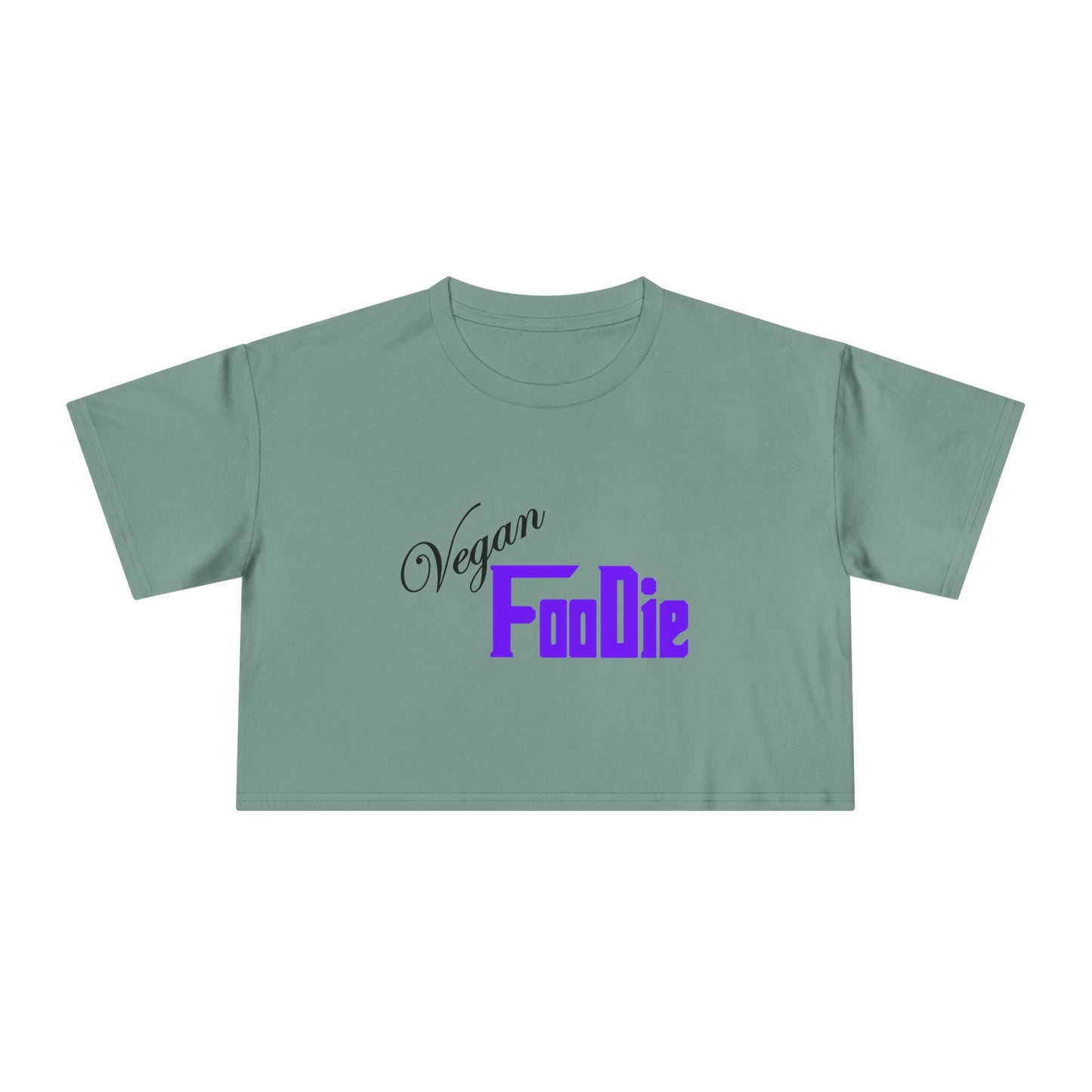 L.O.E.F Women Vegan Foodie Crop Tee (Violet)