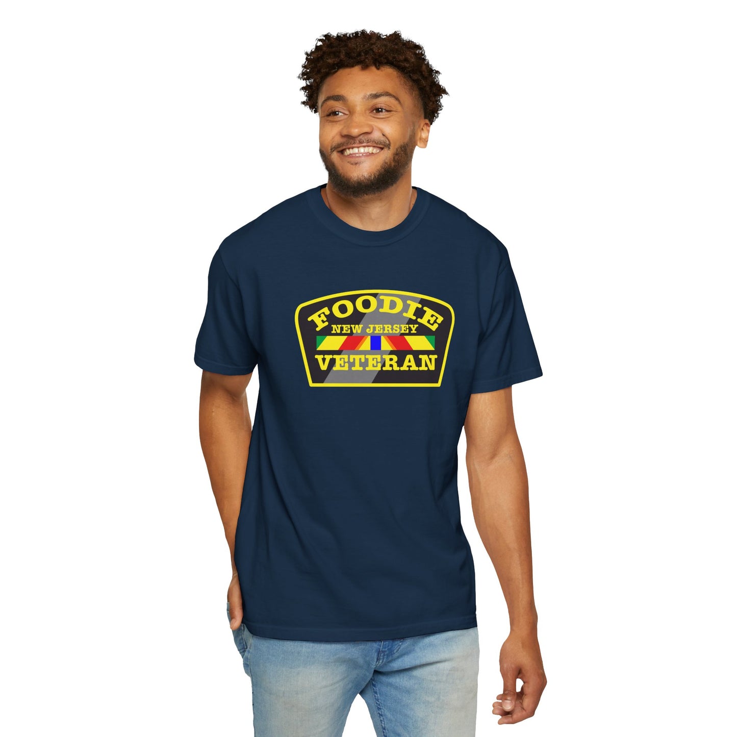 L.O.E.F Foodie Veteran NEW JERSEY Unisex Tee Shirt (Yellow)
