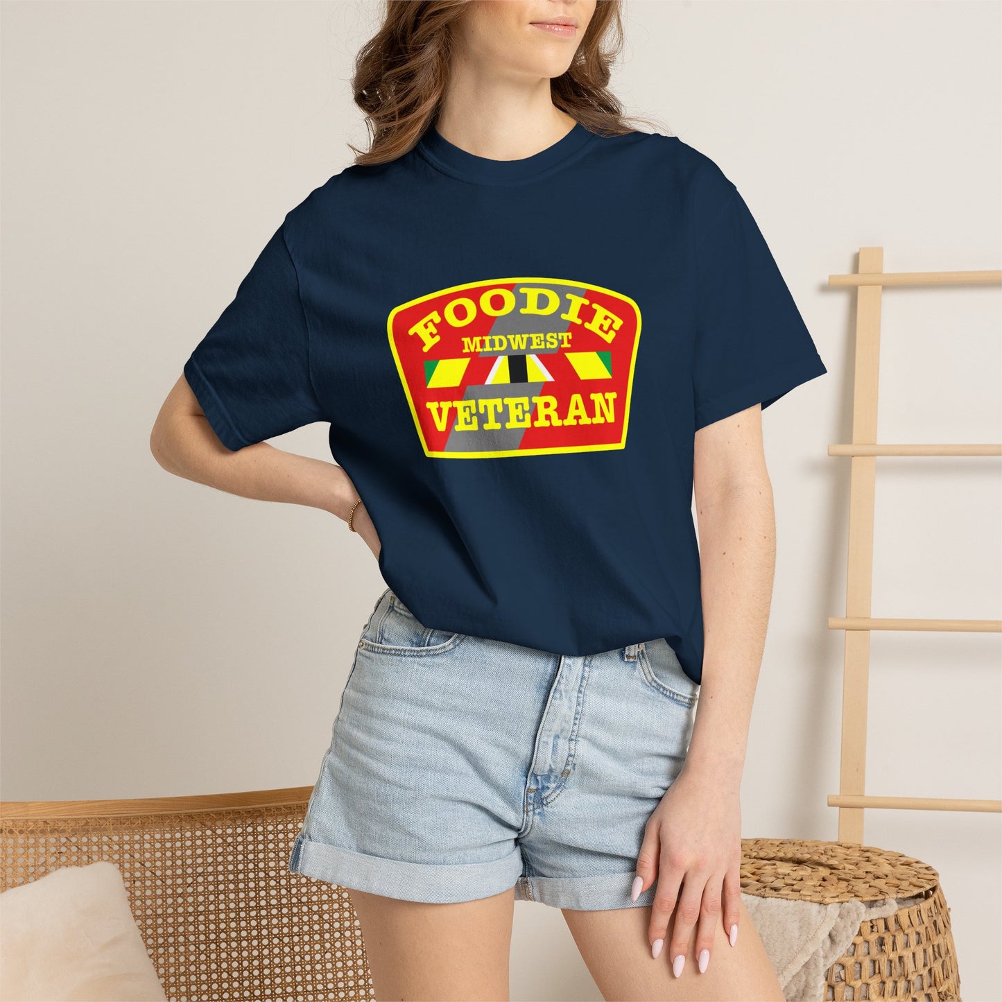 L.O.E.F Foodie Veteran MIDWEST Unisex Tee Shirt (Yellow)