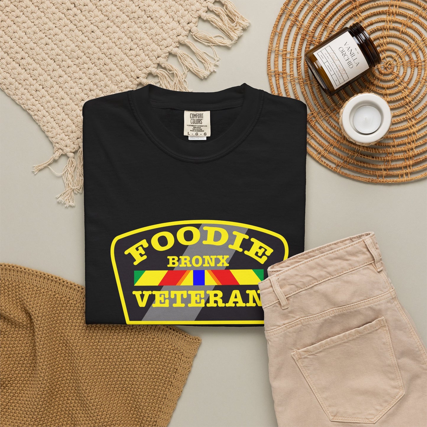 L.O.E.F Foodie Veteran Bronx Unisex Tee Shirt (Yellow)