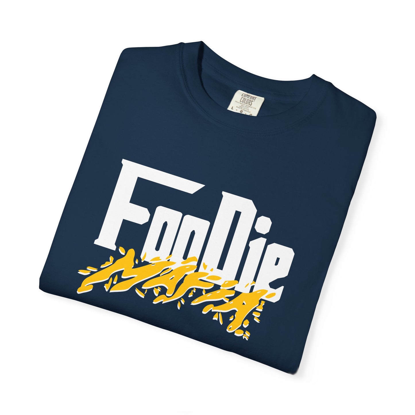 L.O.E.F White Foodie Mafia Unisex Tee Shirt (Mustard)
