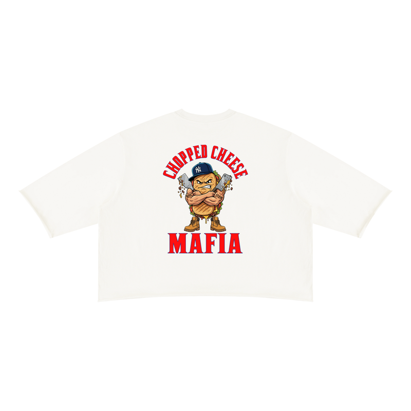 L.O.E.F. Life Chopped Cheese Unisex Mineral Wash Raw Hem Boxy T-Shirt