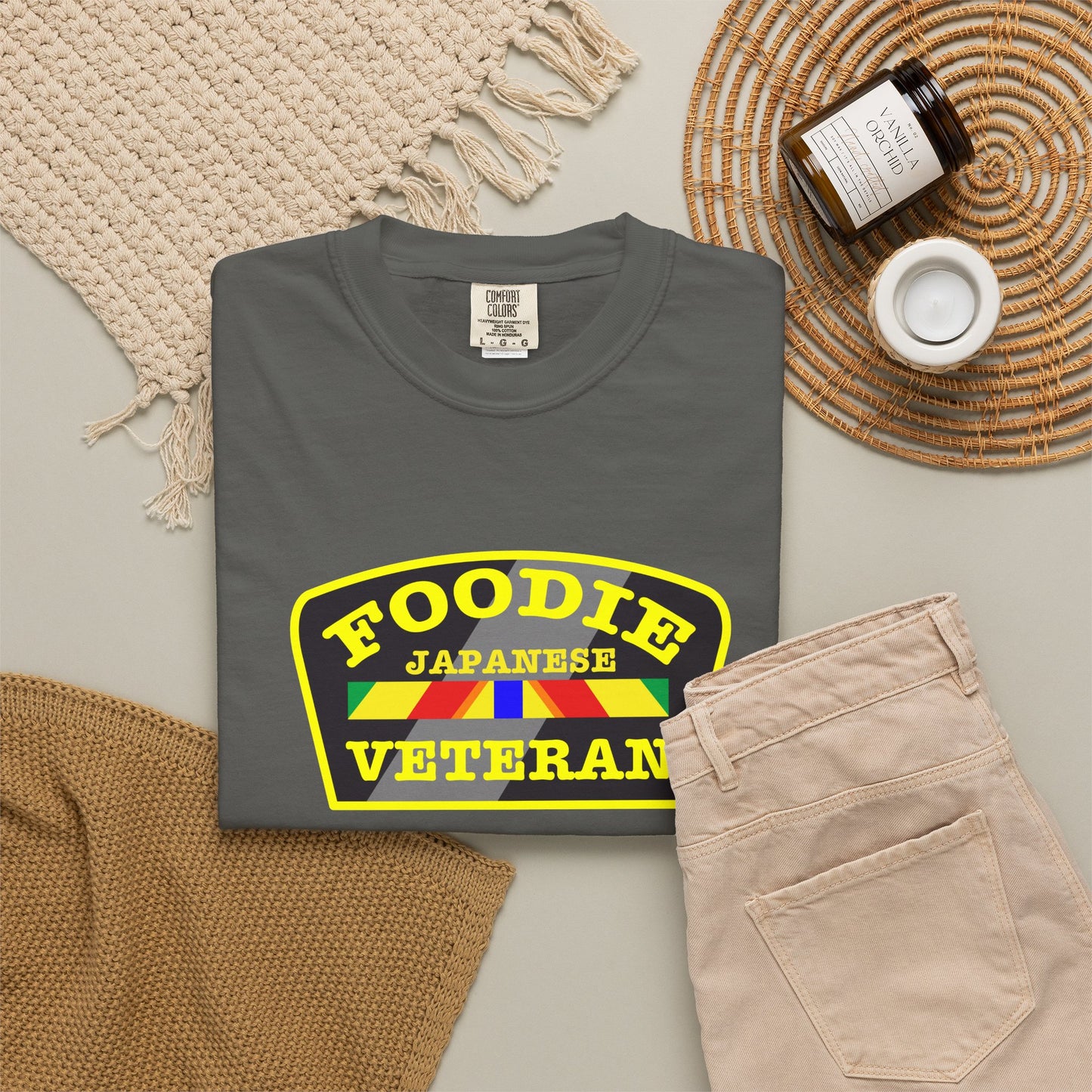 Foodie Veteran Japanese Flag T-Shirt
