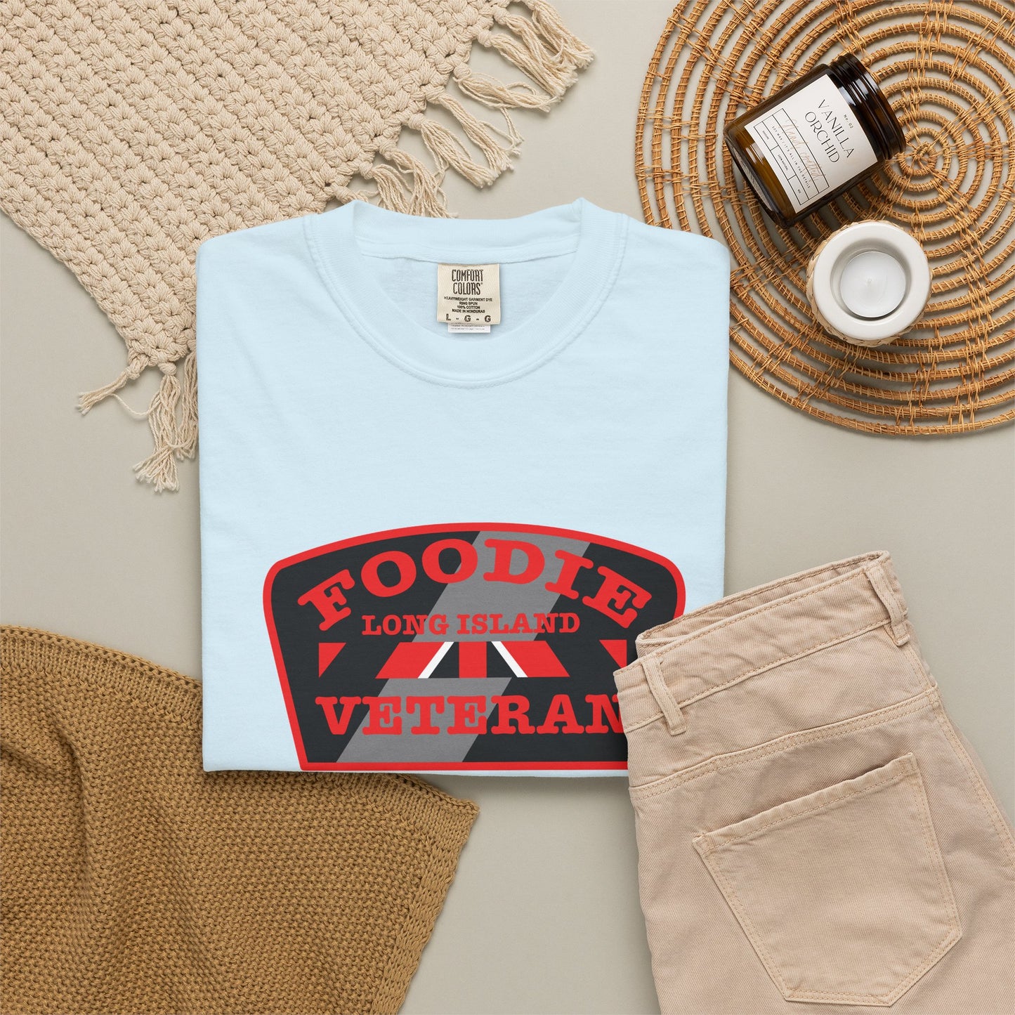L.O.E.F Foodie Veteran Long Island Unisex Tee Shirt (Red)